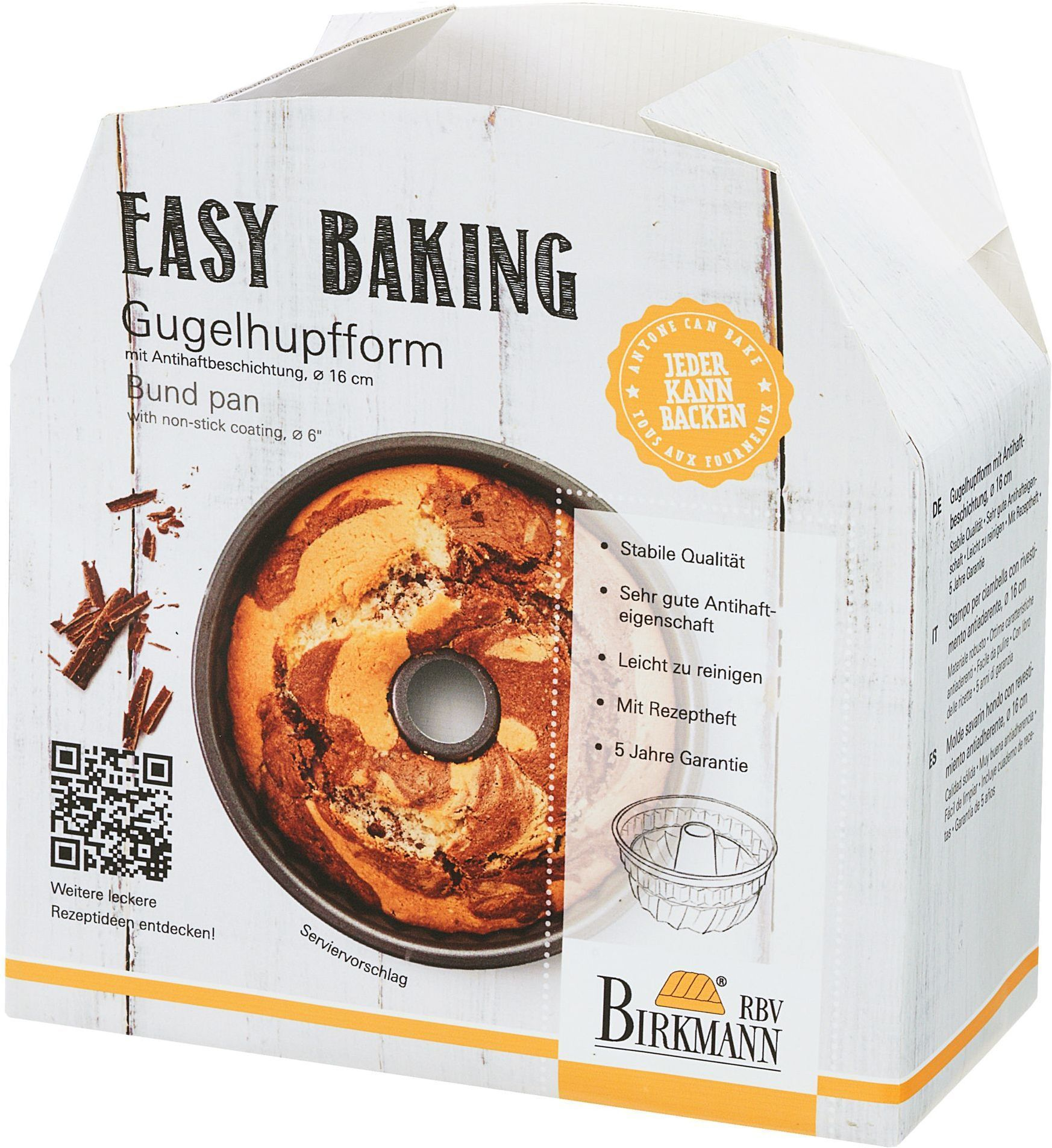 RBV BIRKMANN 881136 GUGELHUPF EASY BAKING 16CM Gugelhupfform