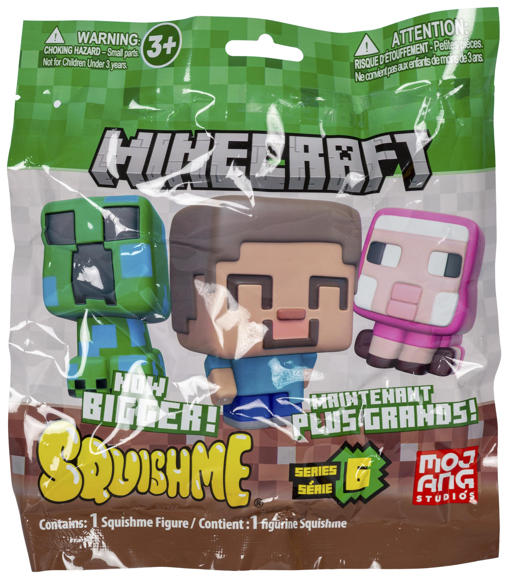 Verpackung mit drei Minecraft-Figuren: Creeper, Steve und Schaf.