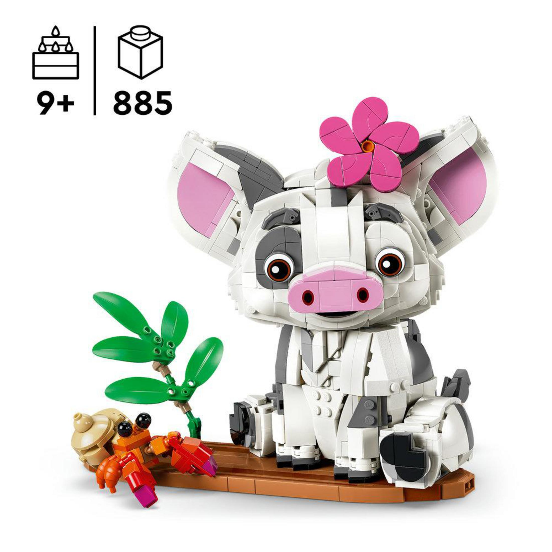 Model Lego Pua świni, z krabem i rośliną.