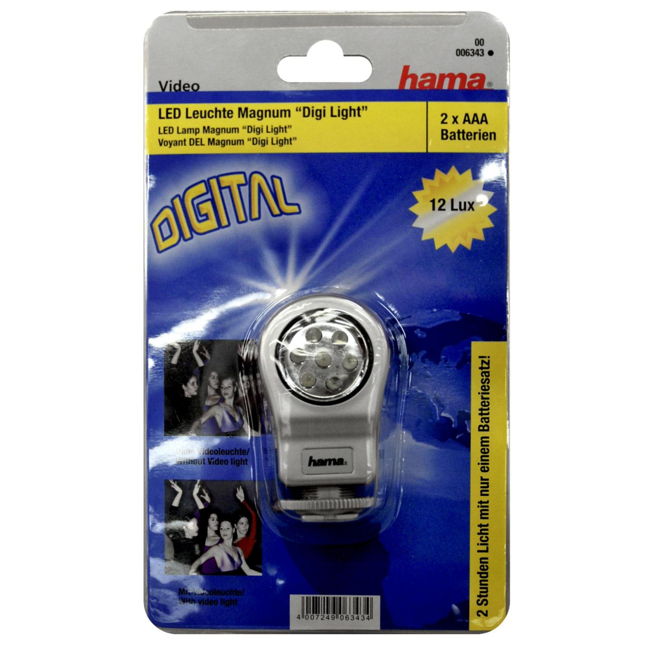 Hama LED Leuchte Magnum "Digi Light" mit 7 LEDs, benötigt 2x AAA Batterien.