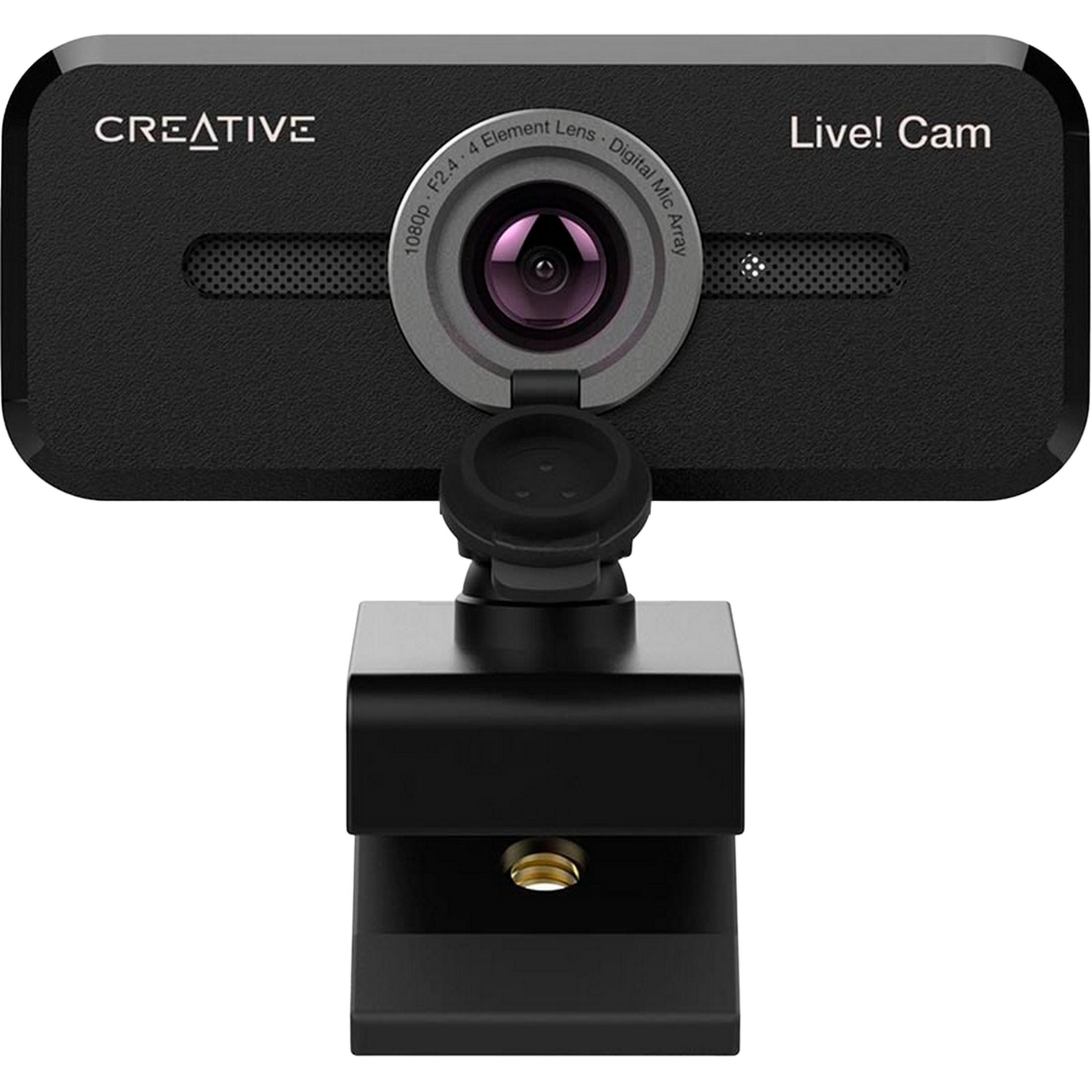 Czarna kamera internetowa z logo "CREATIVE" i "Live! Cam".