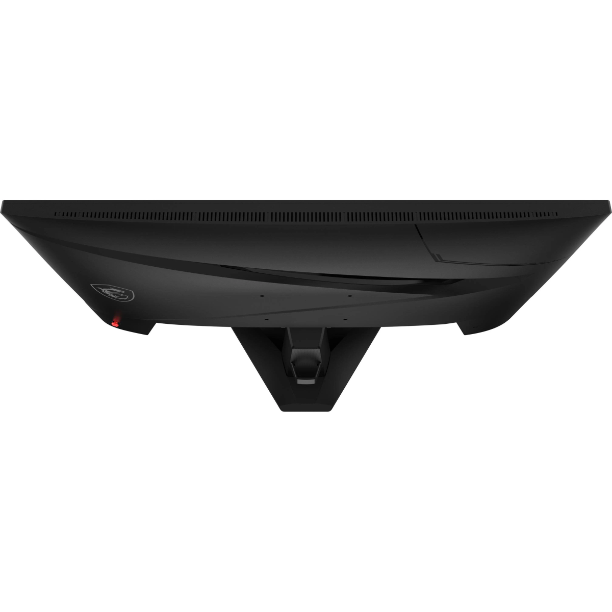 Monitor negro desde arriba con logo MSI rojo y rejillas de ventilación.