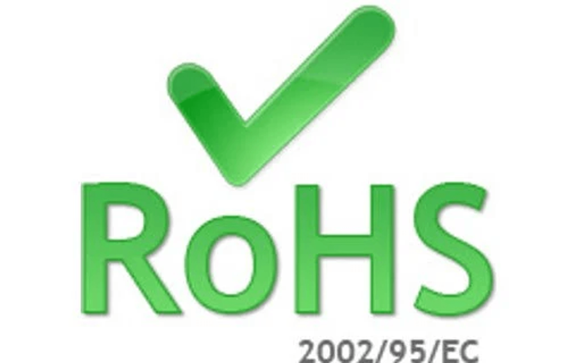 Coche vert sur le texte RoHS et 2002/95/CE.
