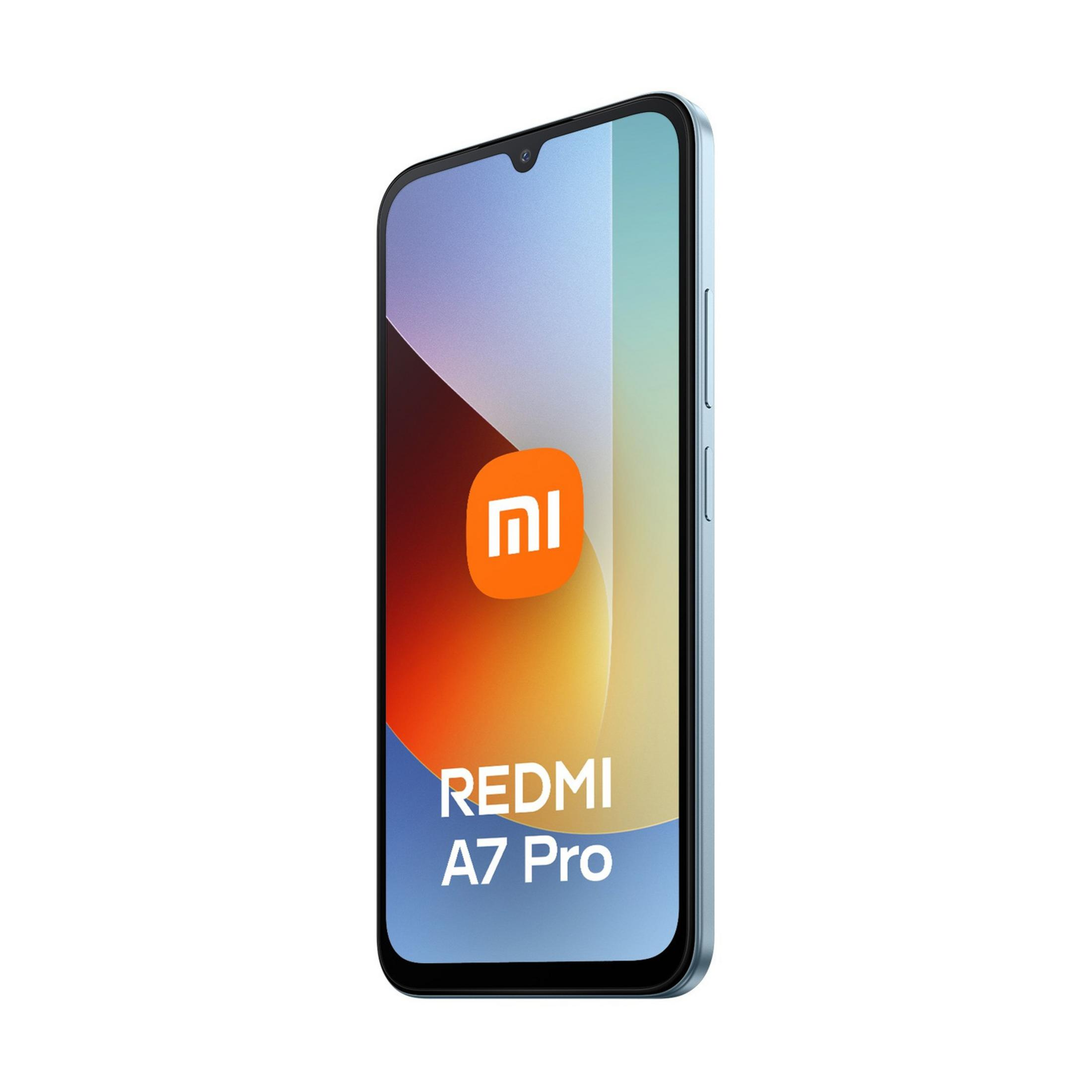 Ein hellblaues Smartphone mit dem Xiaomi-Logo auf dem Bildschirm.