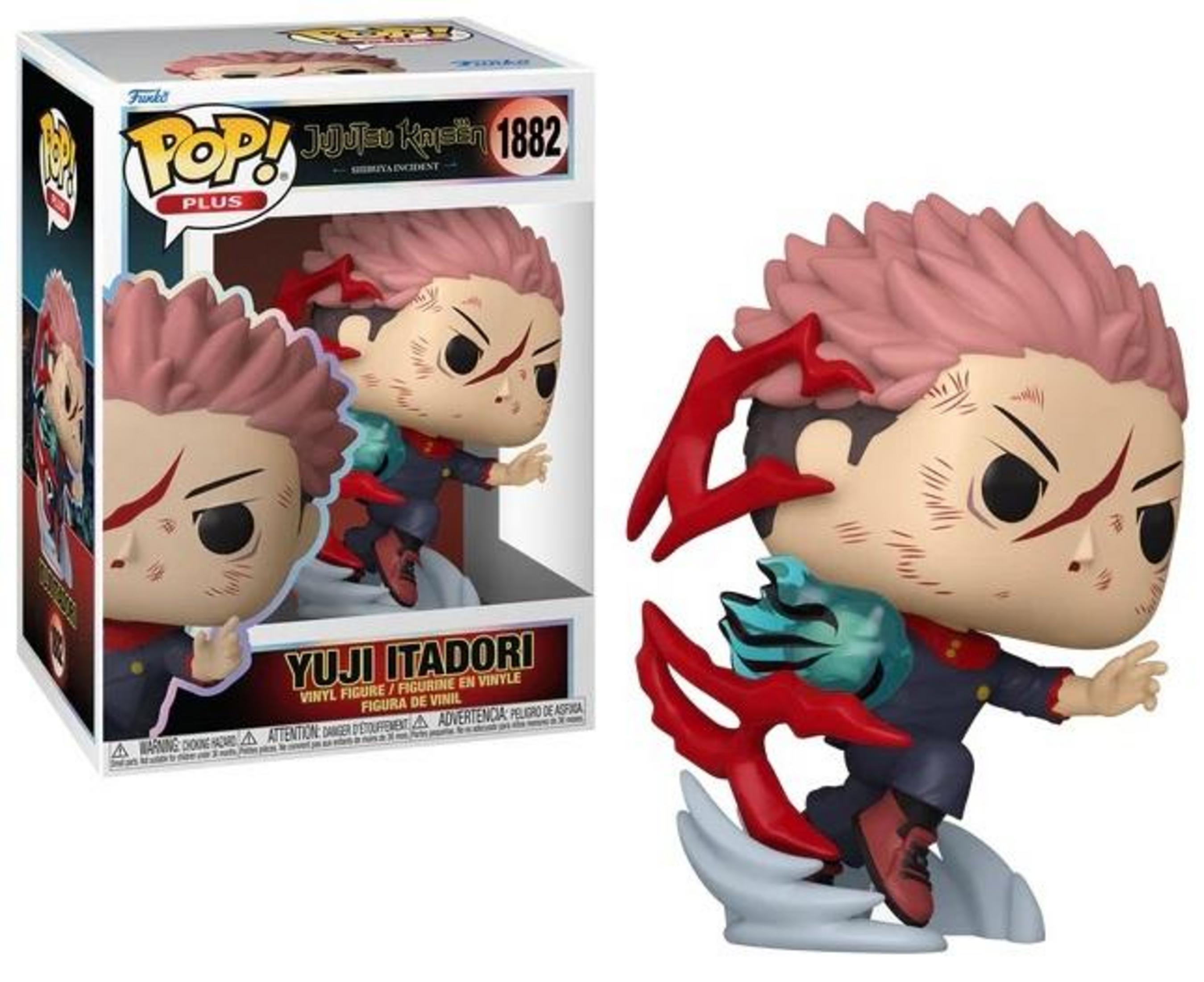 Figura Funko Pop! de Yuji Itadori de Jujutsu Kaisen, con detalles rojos.