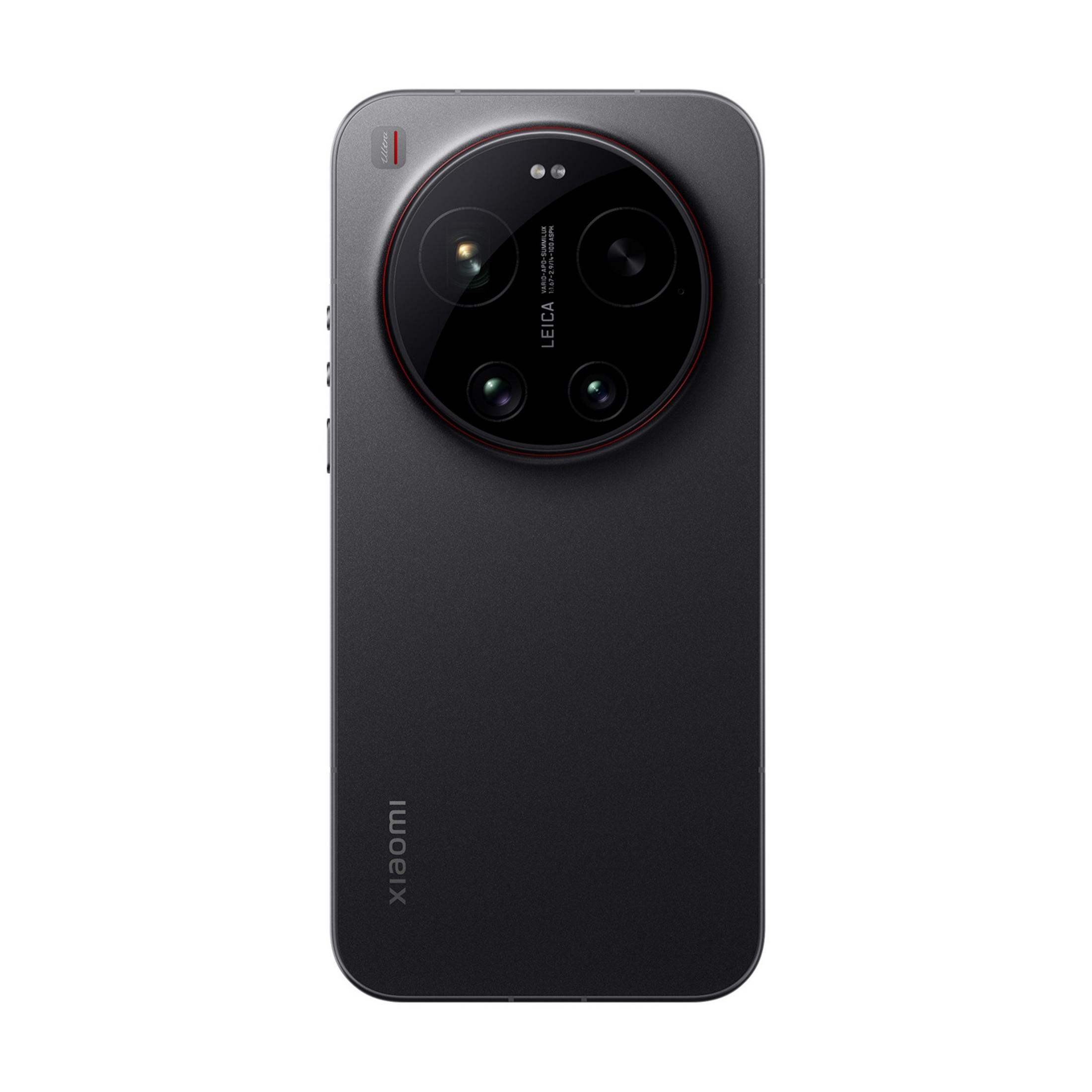 Dunkelgraues Smartphone mit dreifacher Leica-Kamera und rotem Ring.