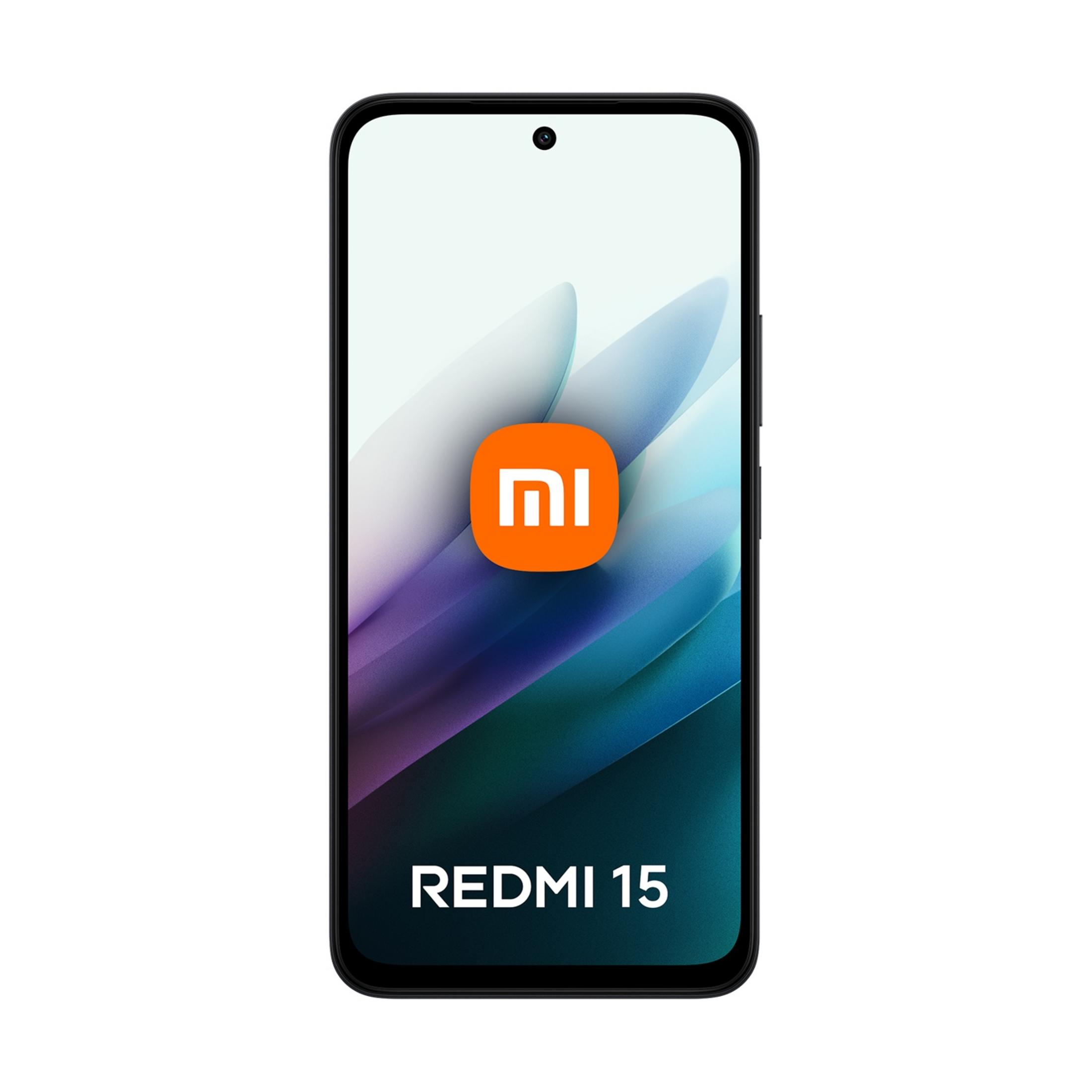 Un smartphone que muestra el logo de Xiaomi y 'REDMI 15'.