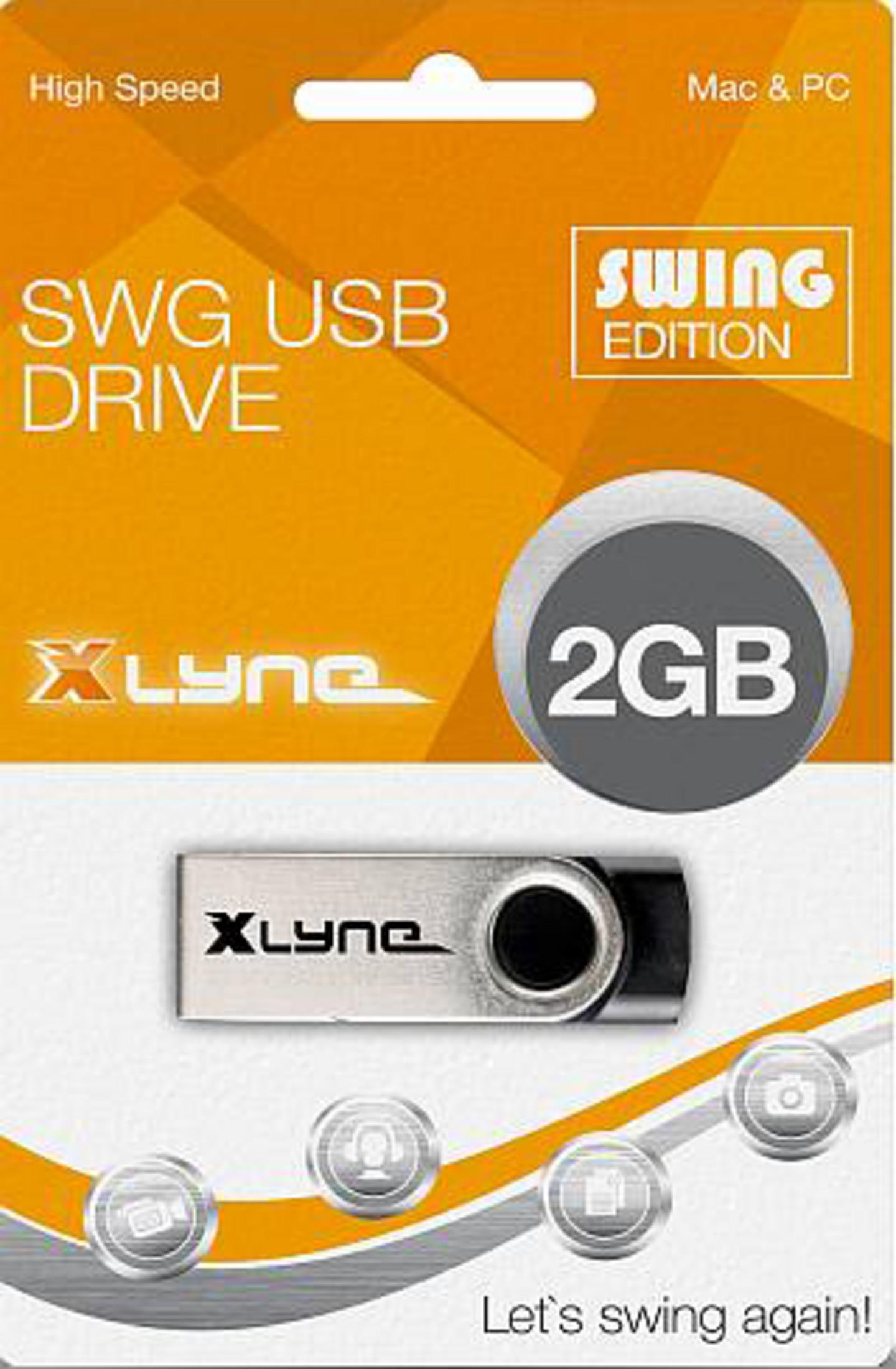 Xlyne Unità USB SWG, 2GB, Edizione Swing, compatibile Mac e PC.