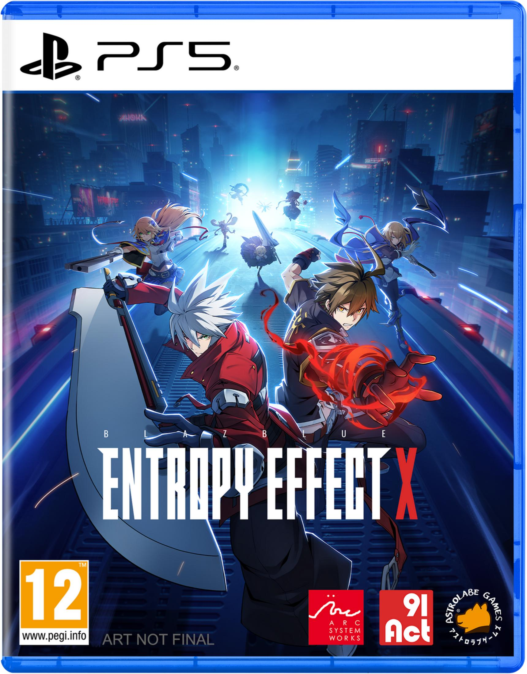 Copertina gioco PS5 con personaggi anime davanti a uno skyline futuristico.