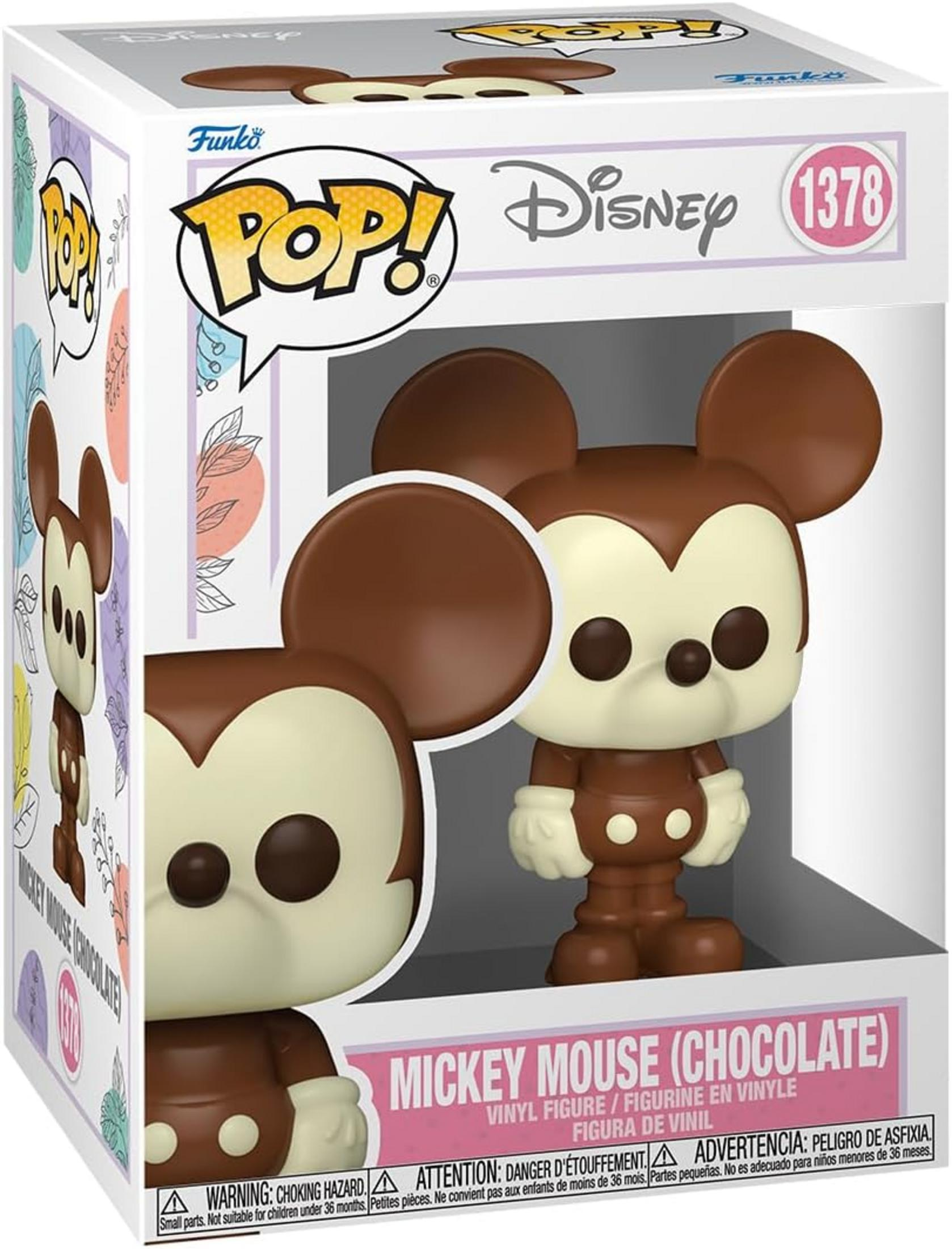 Action figure in vinile Mickey Mouse (cioccolato) Funko Pop! in scatola.
