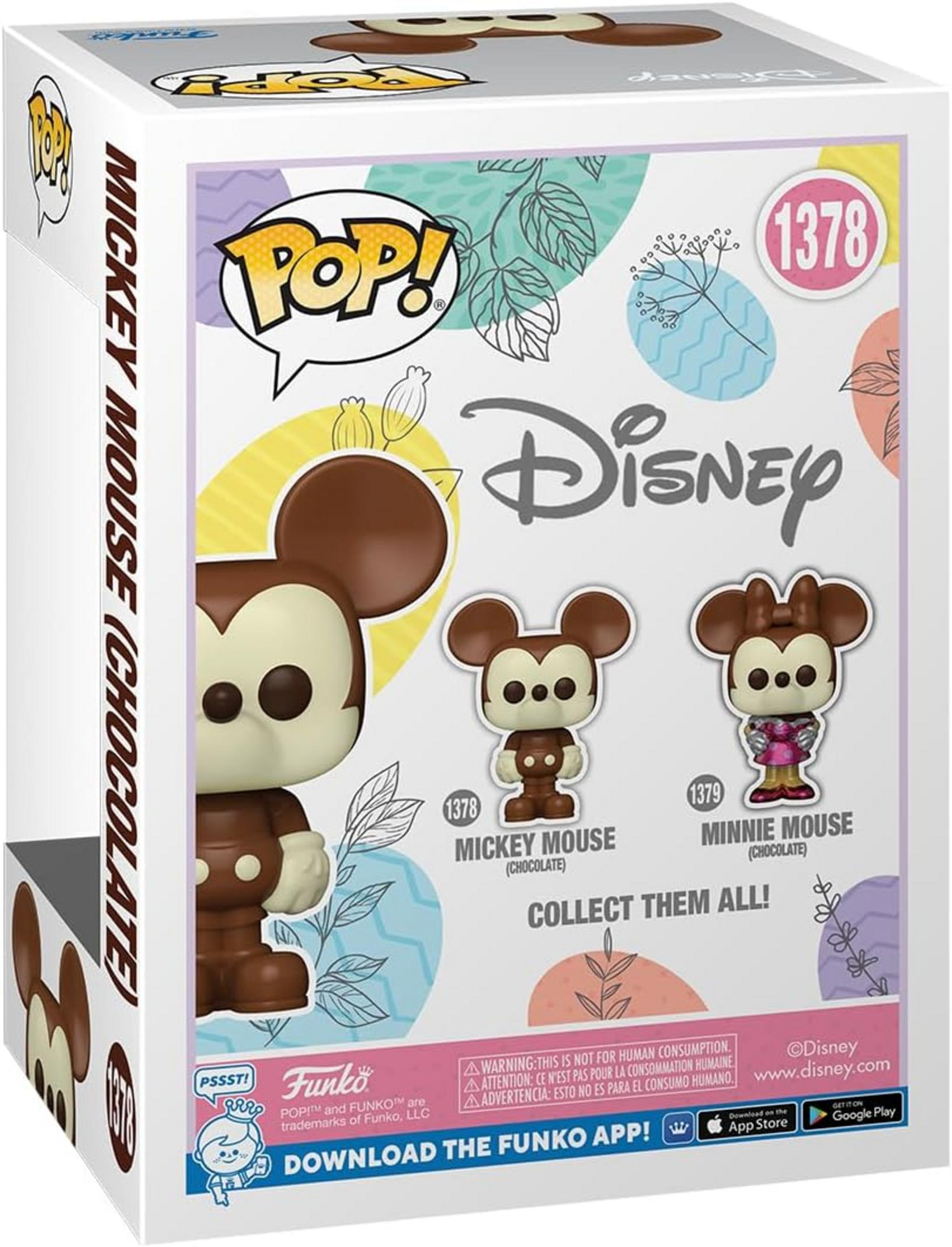 Scatola con figure Pop! di Topolino e Minnie Mouse a tema cioccolato.