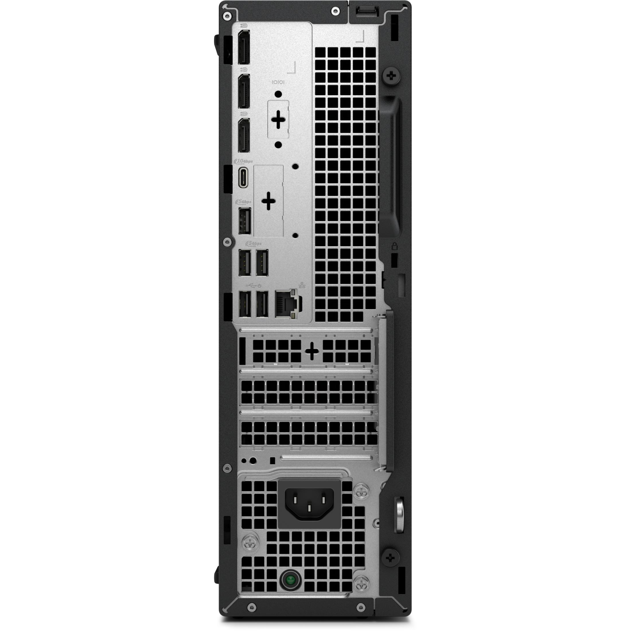 Arrière d'un PC montrant divers ports : USB, HDMI, Ethernet et connecteur d'alimentation.