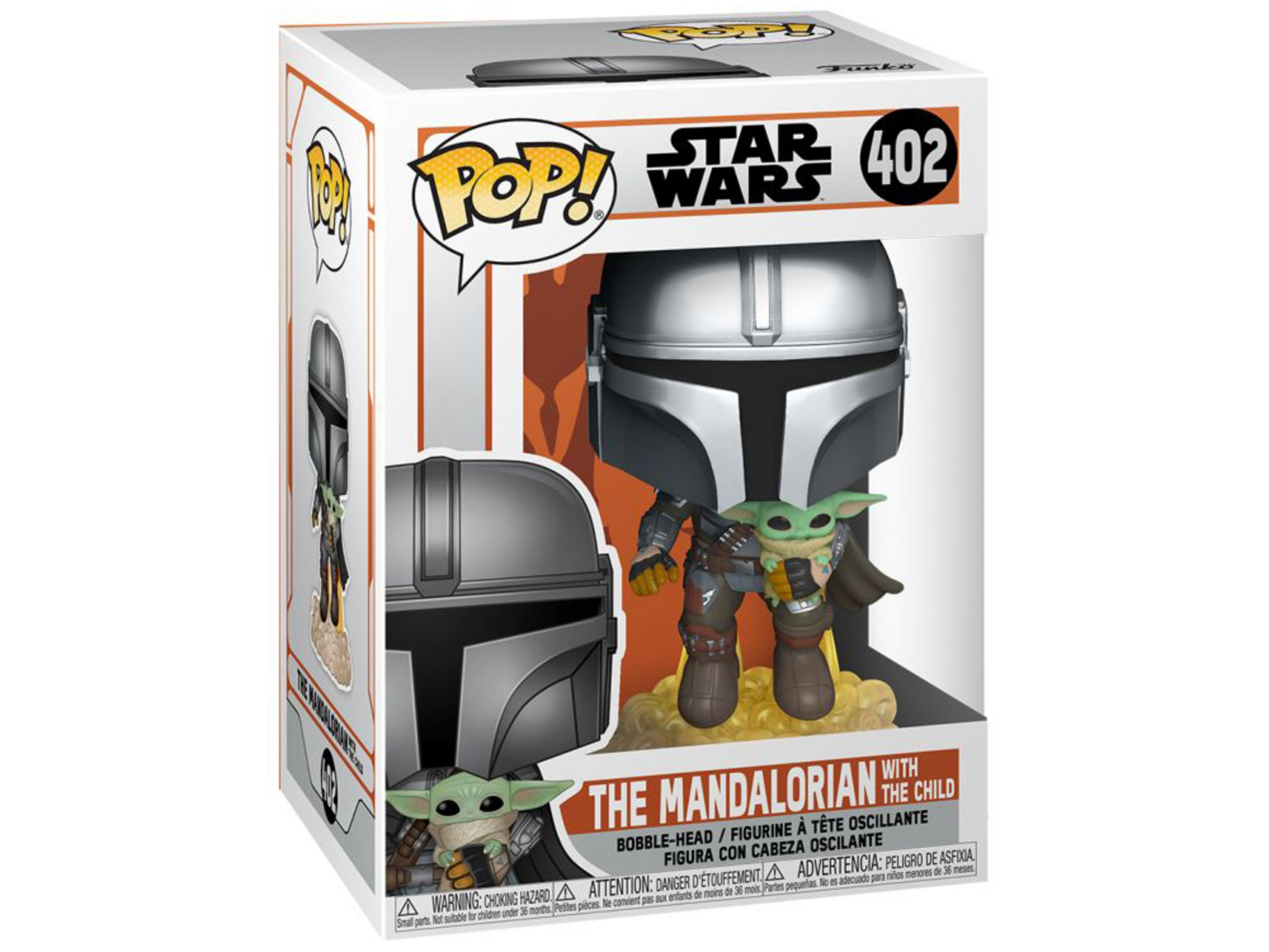 Funko Pop! Figur "The Mandalorian with The Child" in Box. Grauer Helm, Baby Yoda.
