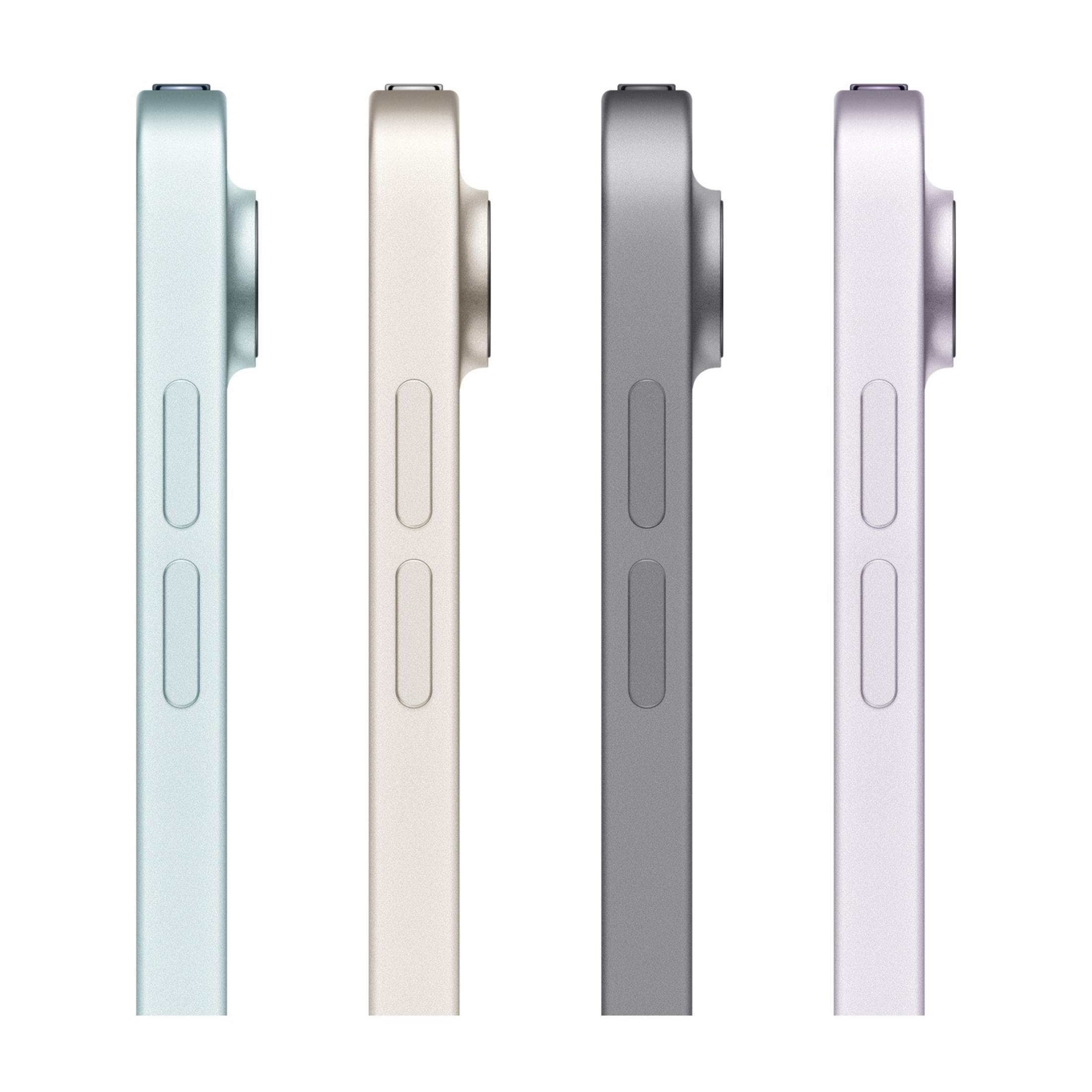 Quattro tablet nei colori menta, oro, grigio e viola, mostrati di lato.