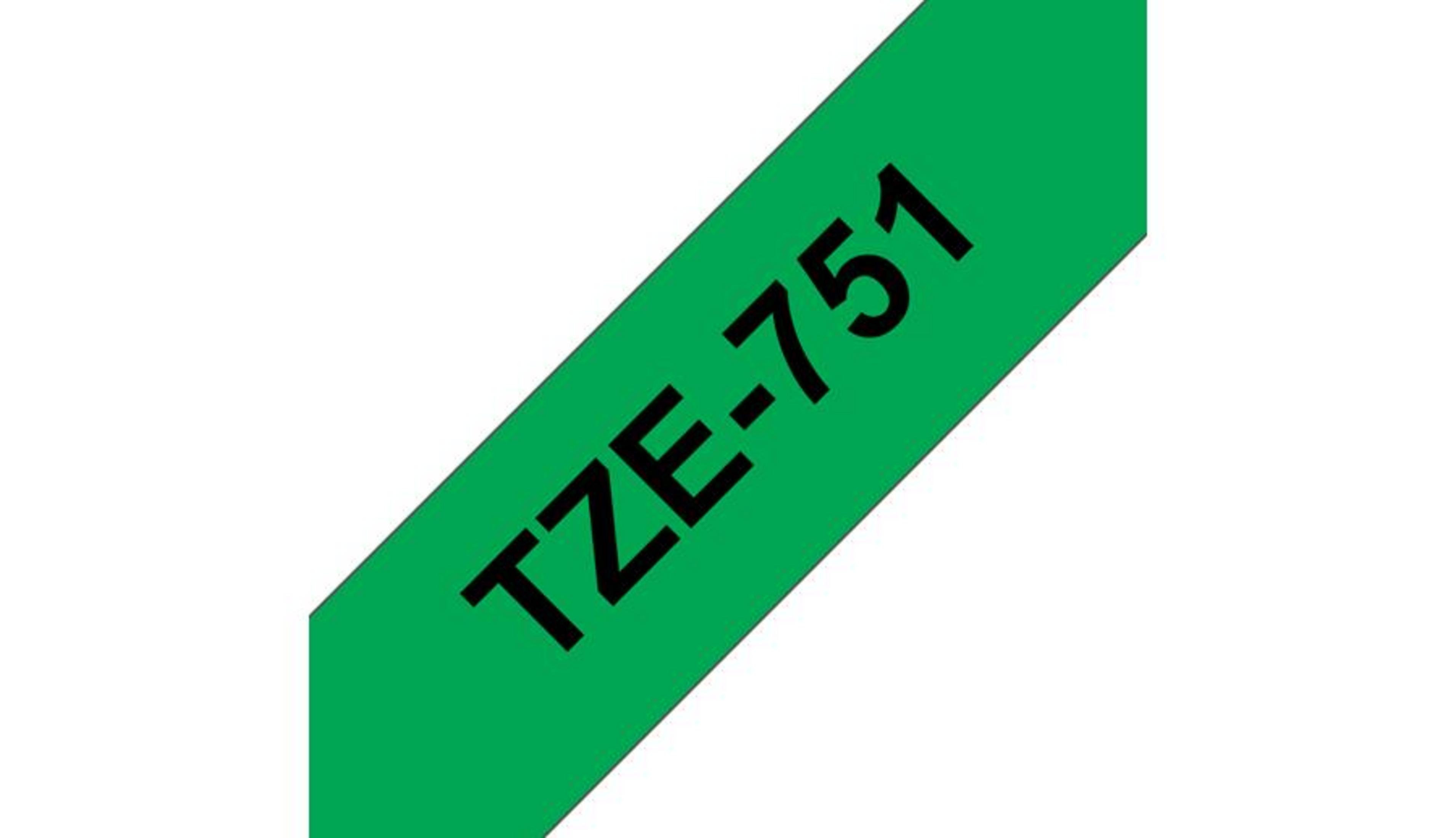 Nastro verde con testo nero TZE-751.