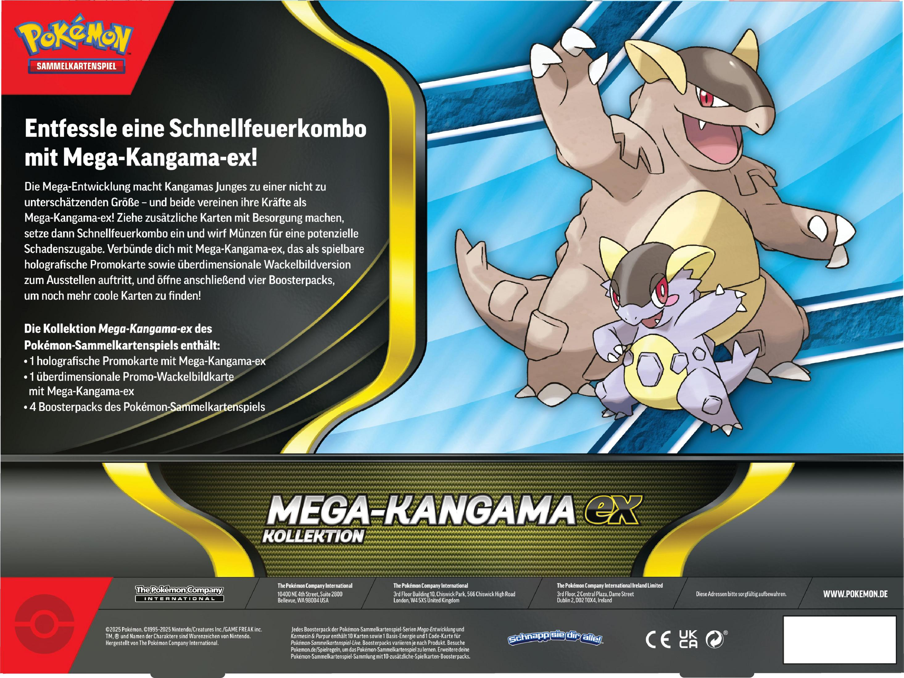 Pokémon Mega-Kangama-ex Kollektion mit einem großen und einem kleinen Kangama.