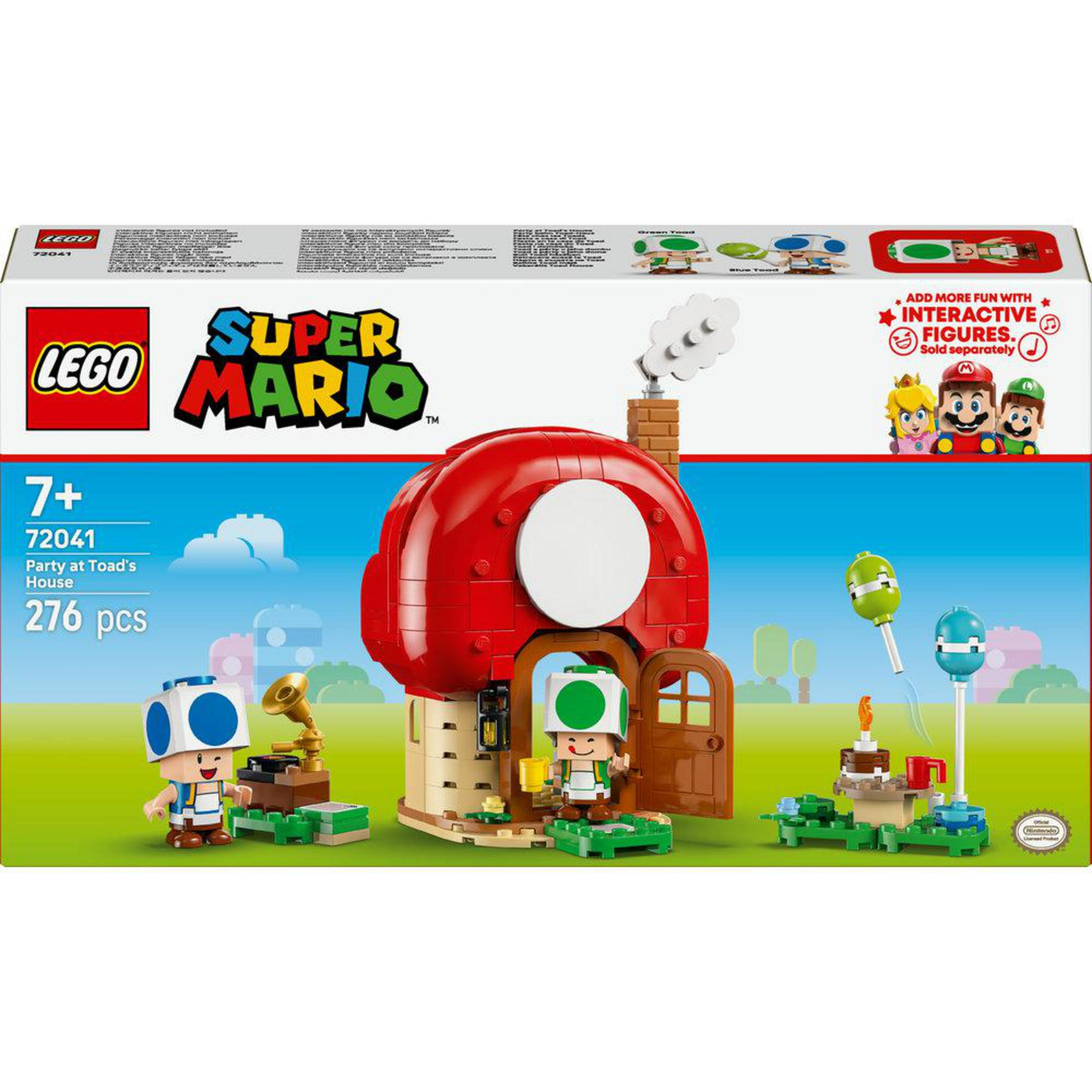 Set Lego Super Mario Festa a Casa di Toad con figure e accessori.