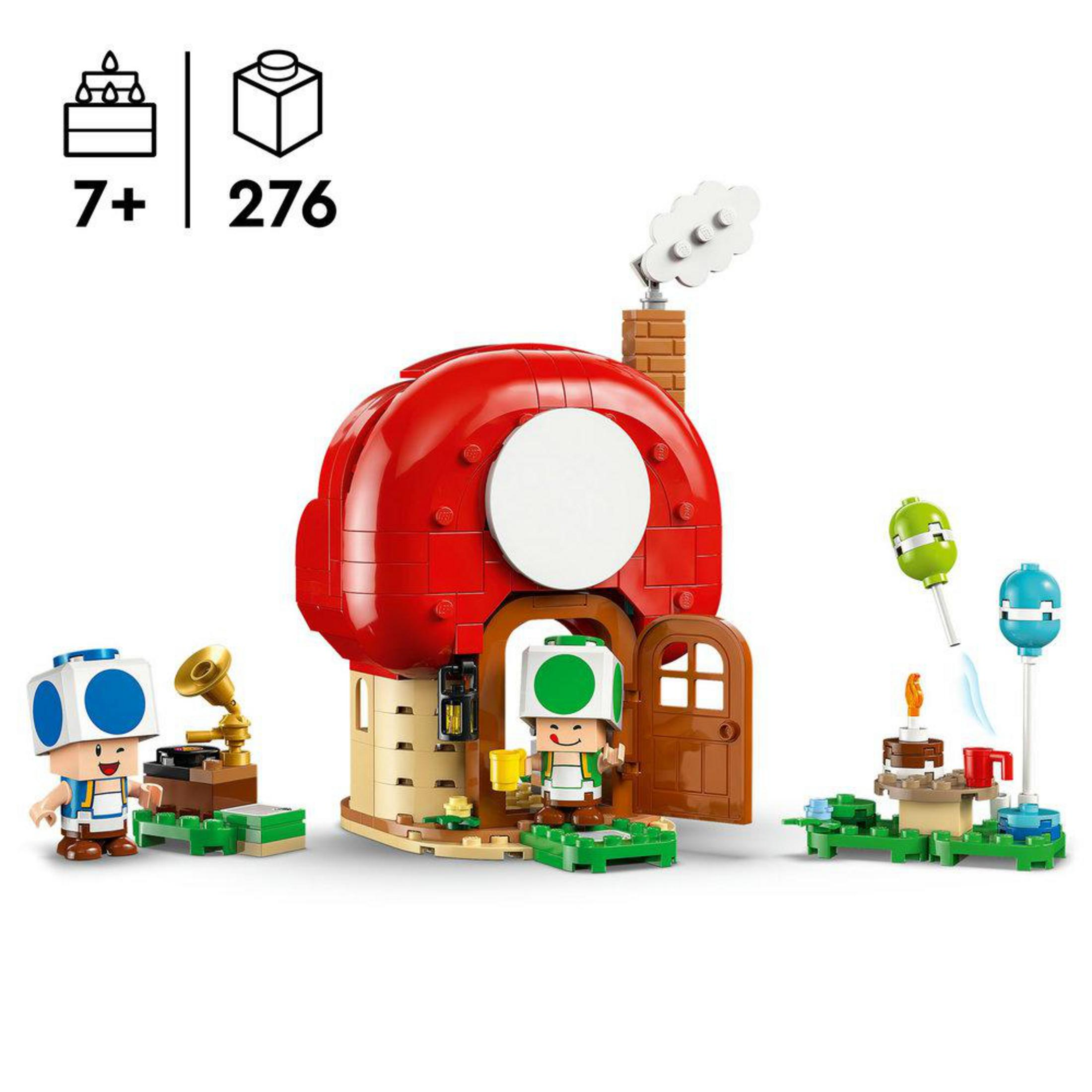 Set LEGO Super Mario Casa Fungo con figure, età 7+, 276 pezzi.