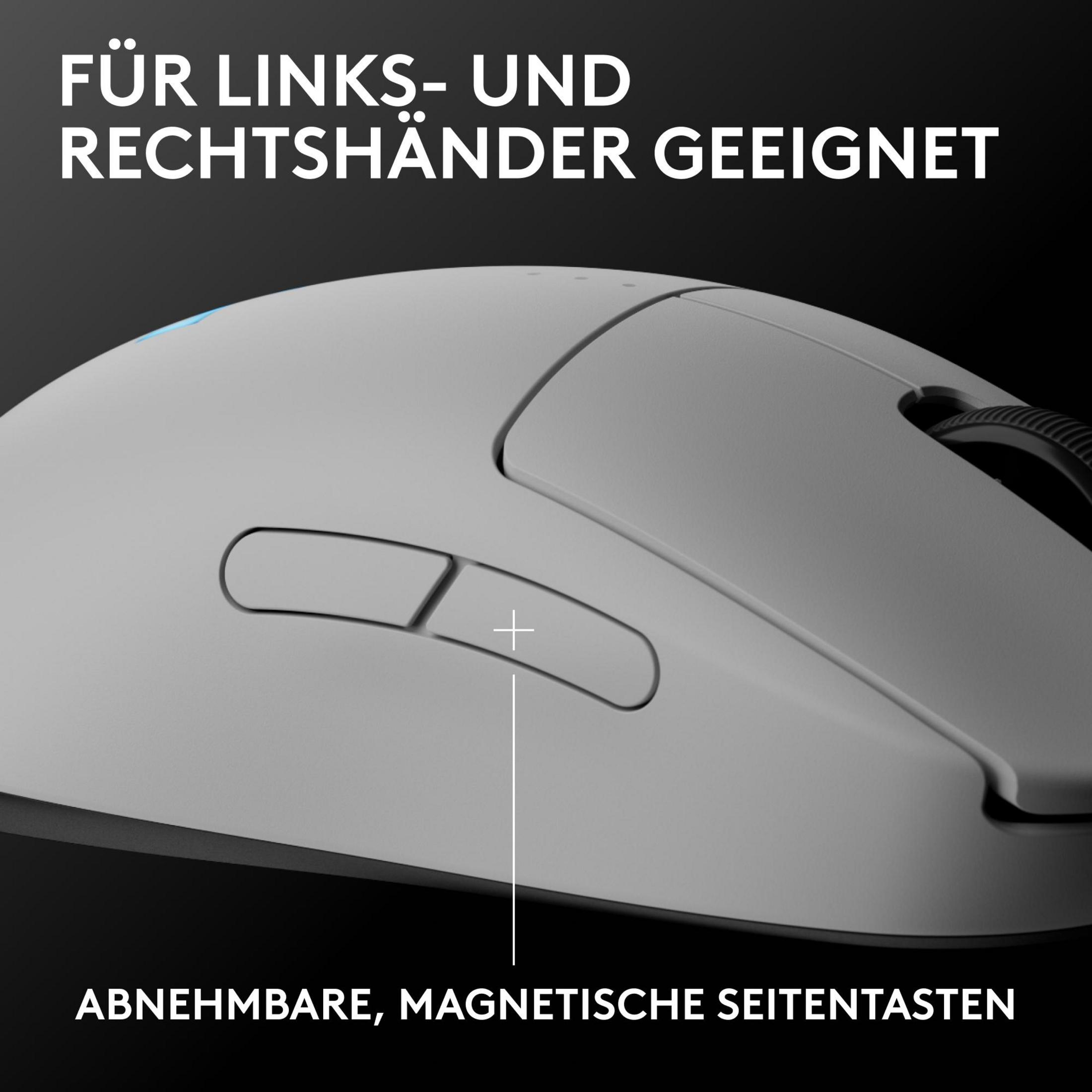 Mouse grigio con pulsanti laterali magnetici rimovibili, per mancini e destrorsi.