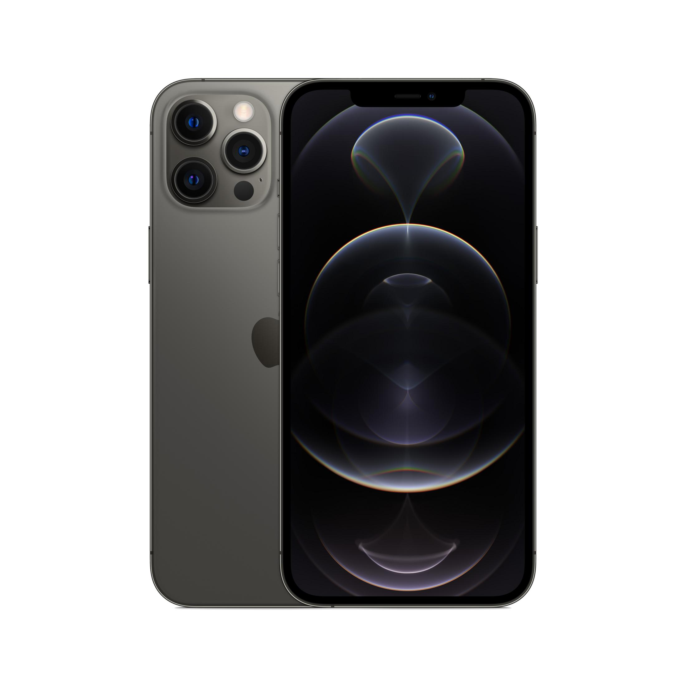 iPhone grigio con tre fotocamere e sfondo scuro.