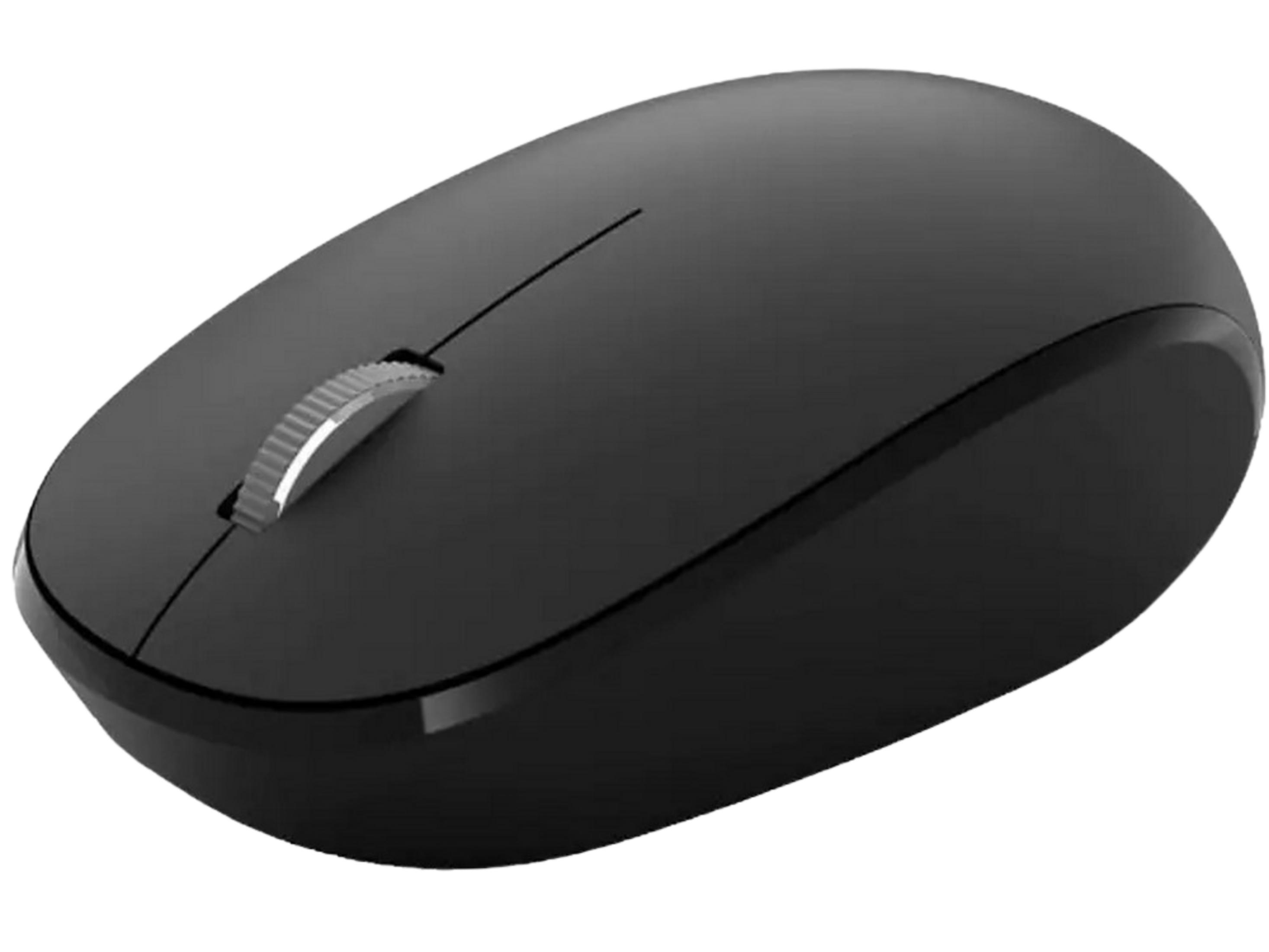 Mouse wireless nero per computer con rotellina di scorrimento.