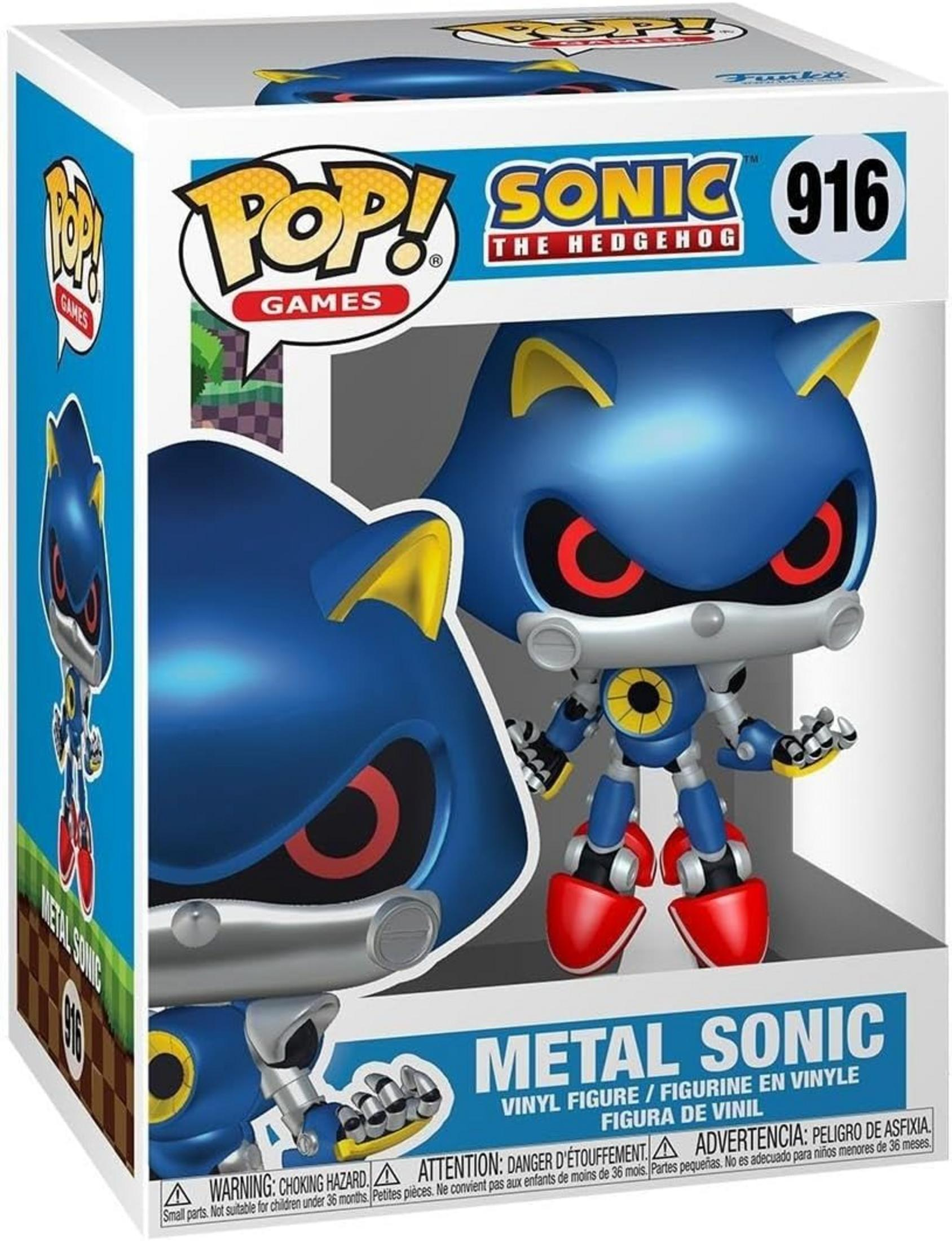 Action figure Pop! in vinile di Metal Sonic di Sonic the Hedgehog, n. 916, in scatola.