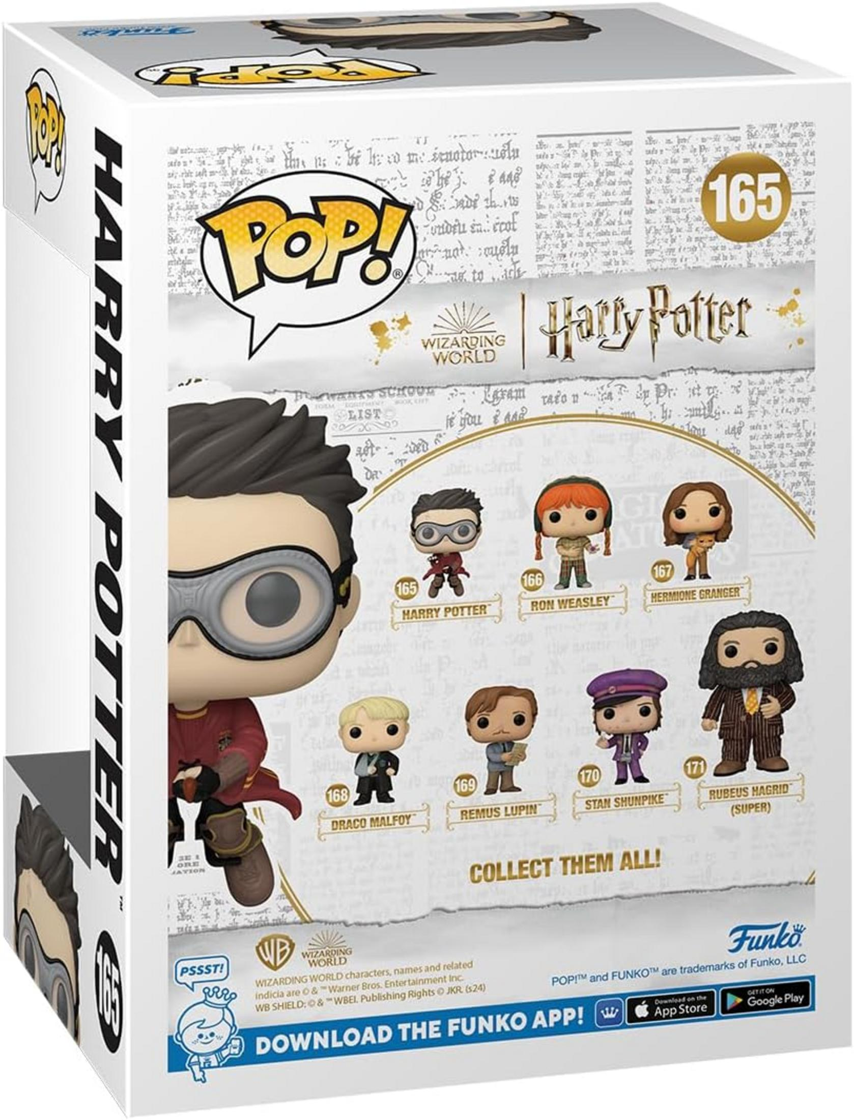 Scatola Funko Pop! di Harry Potter con Harry, Ron, Hermione, Draco, Remus, Stan e Hagrid.