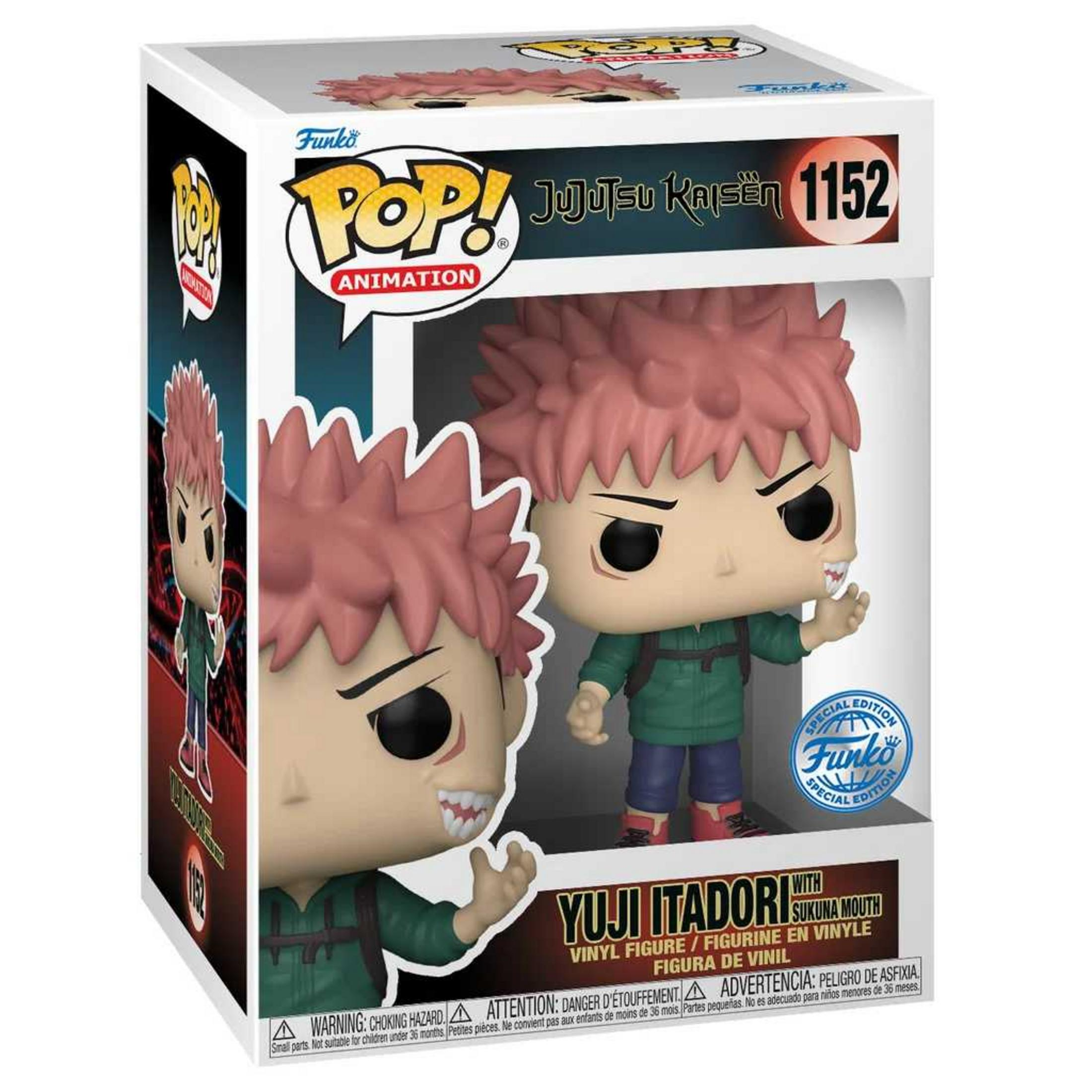 Figura Funko Pop Yuji Itadori con Boca de Sukuna en caja. Edición Especial.
