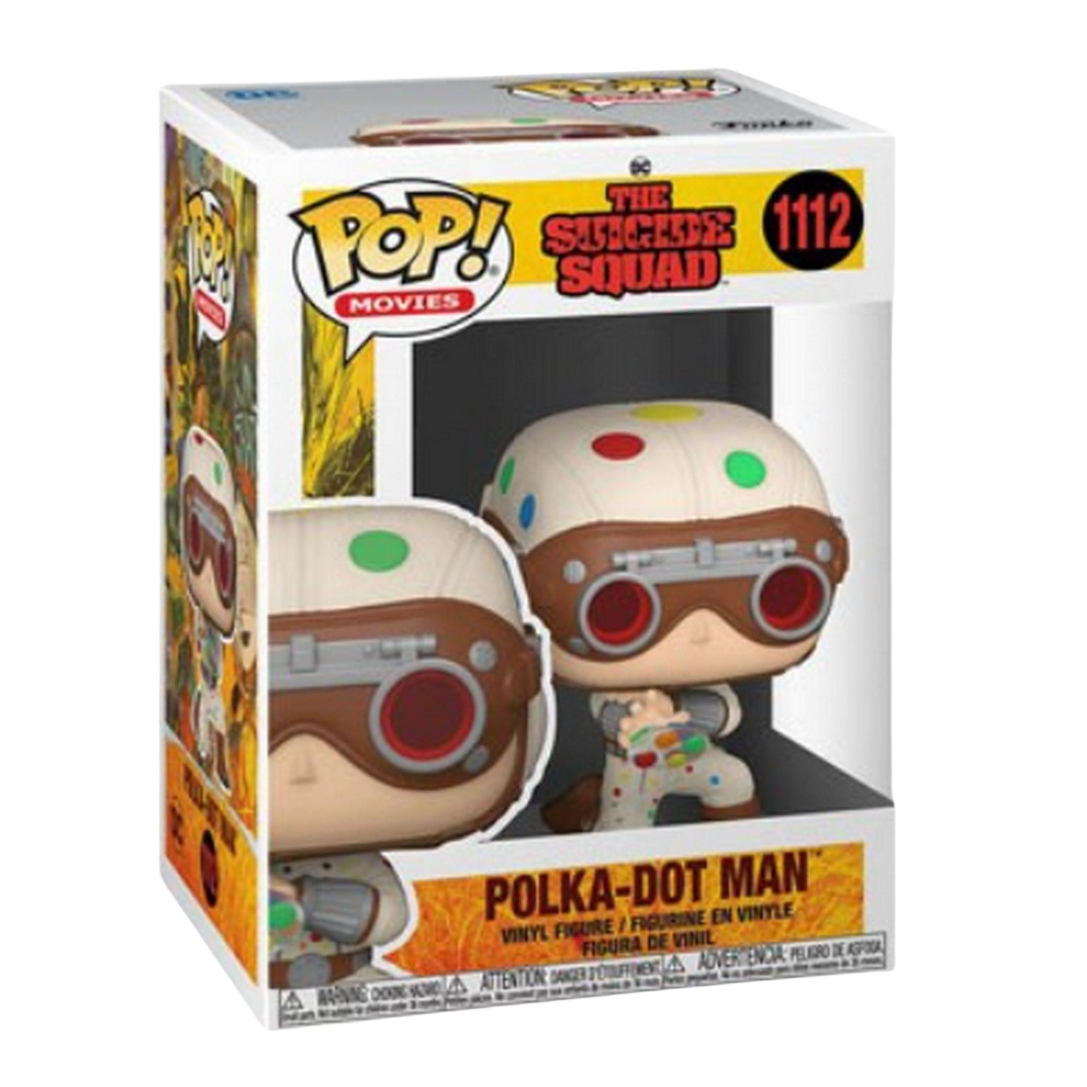 Figura Funko Pop! de Polka-Dot Man de The Suicide Squad en caja.