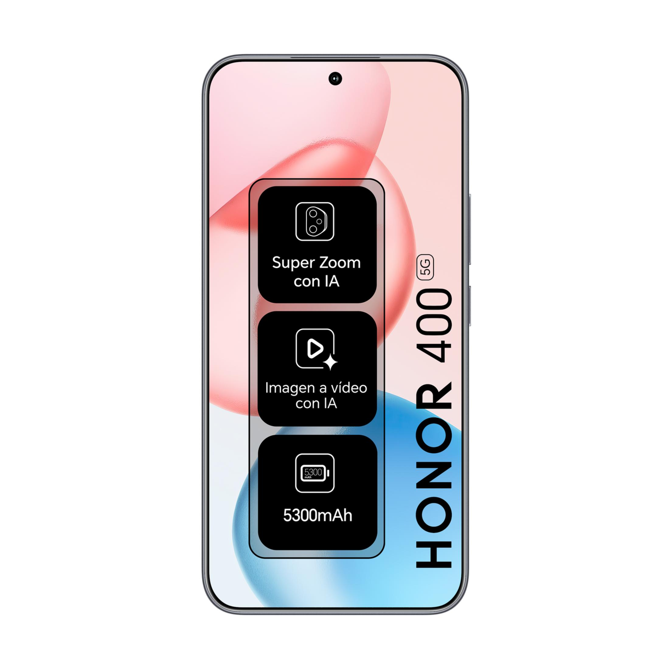 Uno smartphone HONOR 400 5G con Super Zoom IA, da Immagine a Video IA e batteria da 5300mAh.