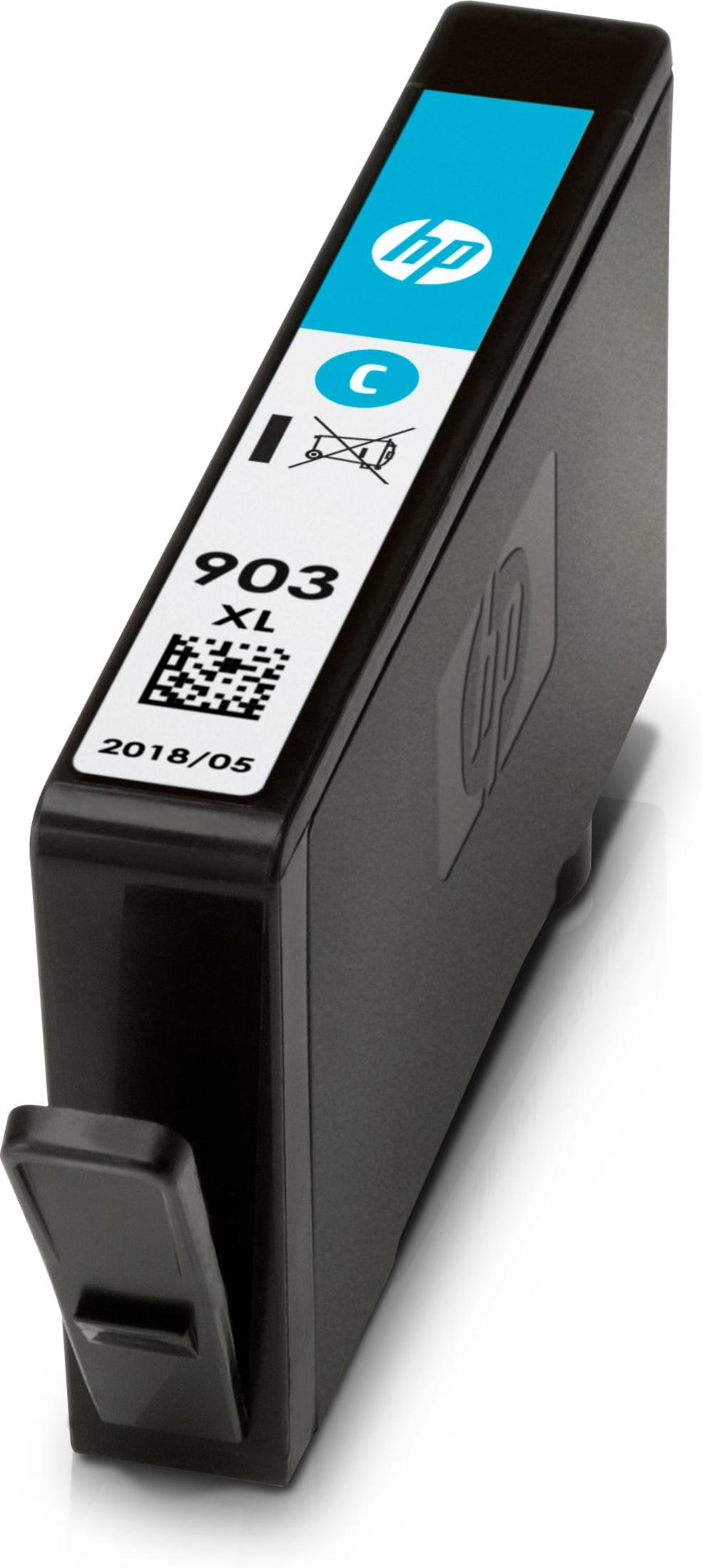 Cartuccia d'inchiostro nera HP 903 XL con etichetta blu e codice QR.