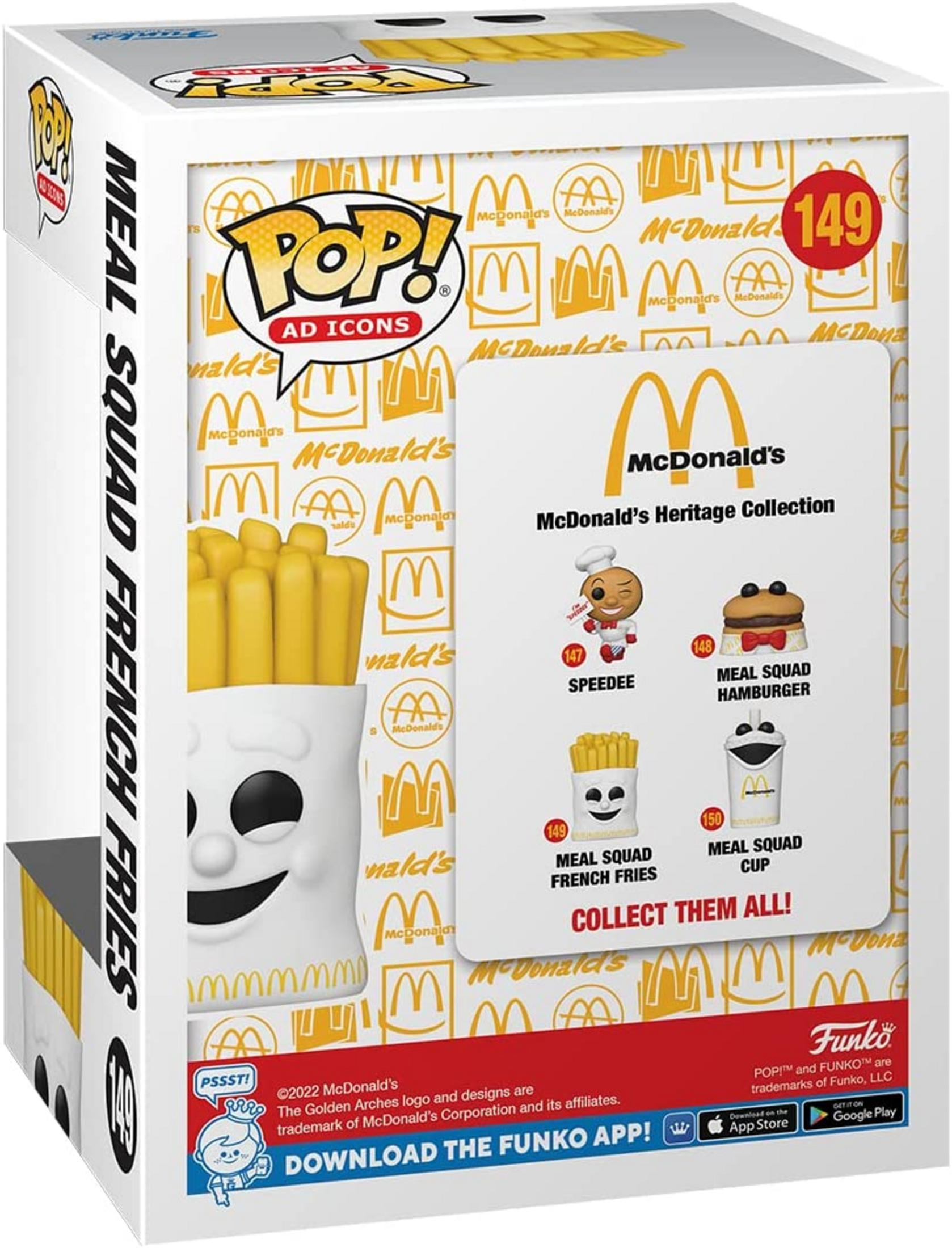 Funko Pop Box für McDonald's Meal Squad Pommes Frites, mit Charakteren und Logos.