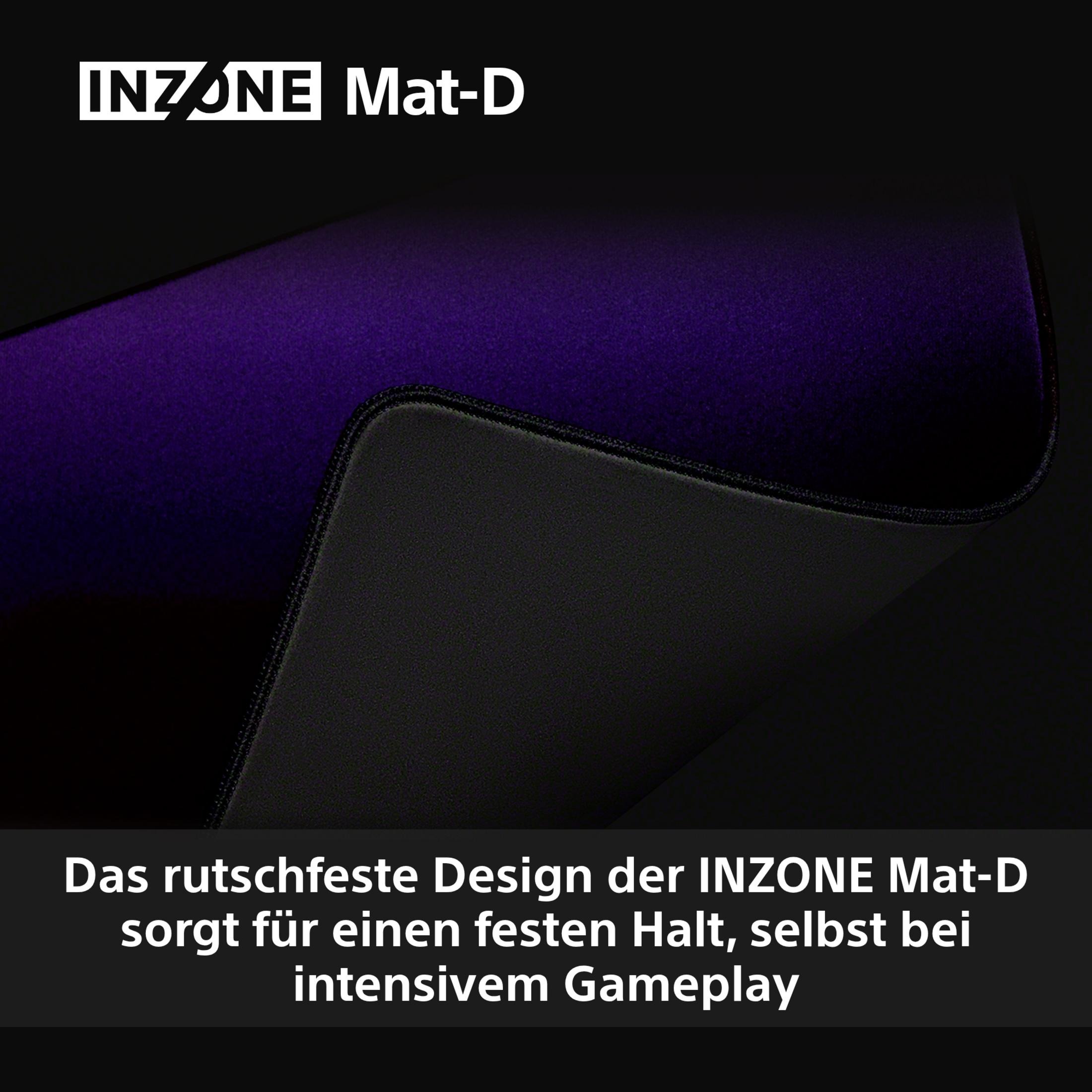 Tappetino per mouse nero con accenti viola, logo INZONE Mat-D.