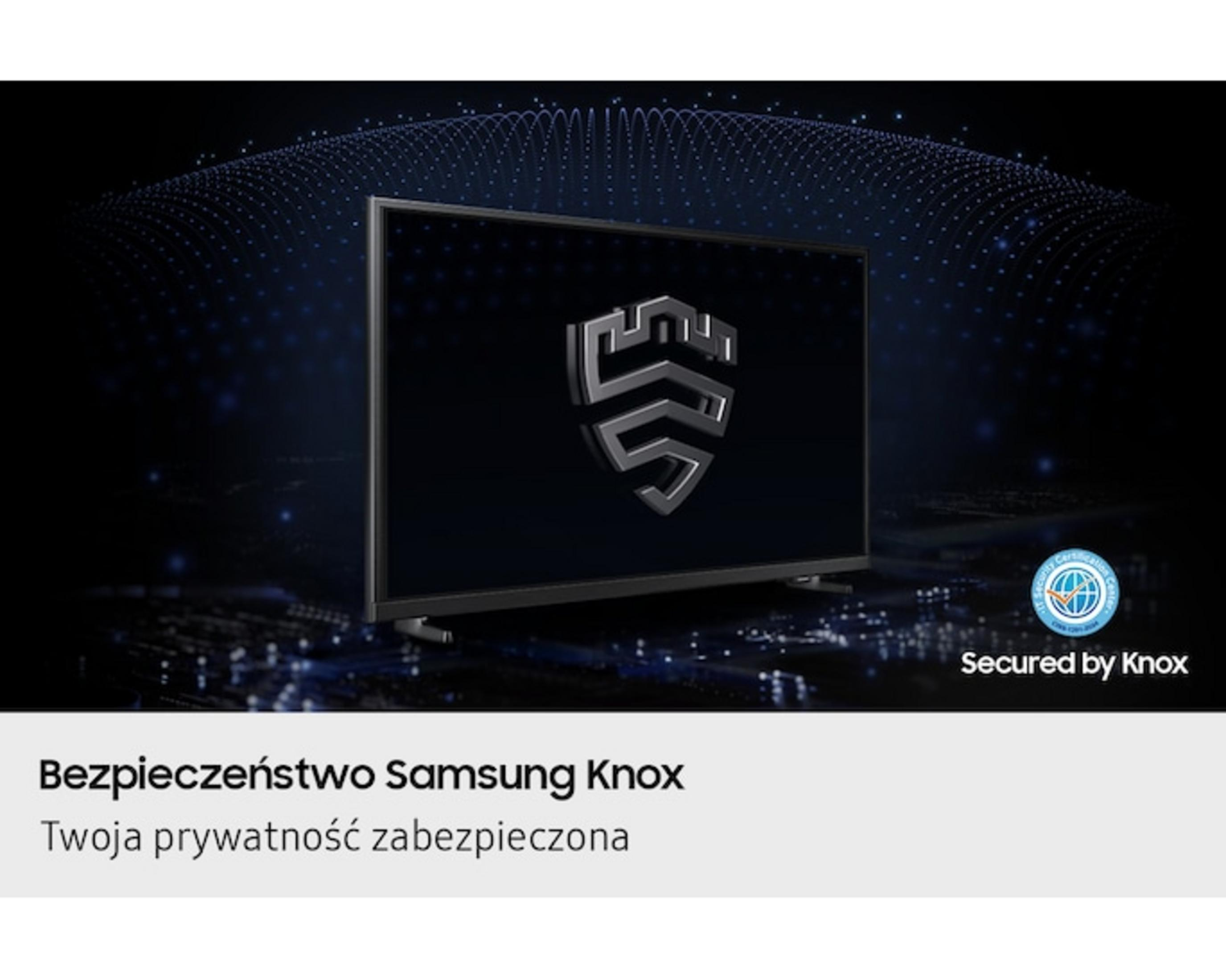 Una TV con il logo Samsung Knox, protetta da Knox.