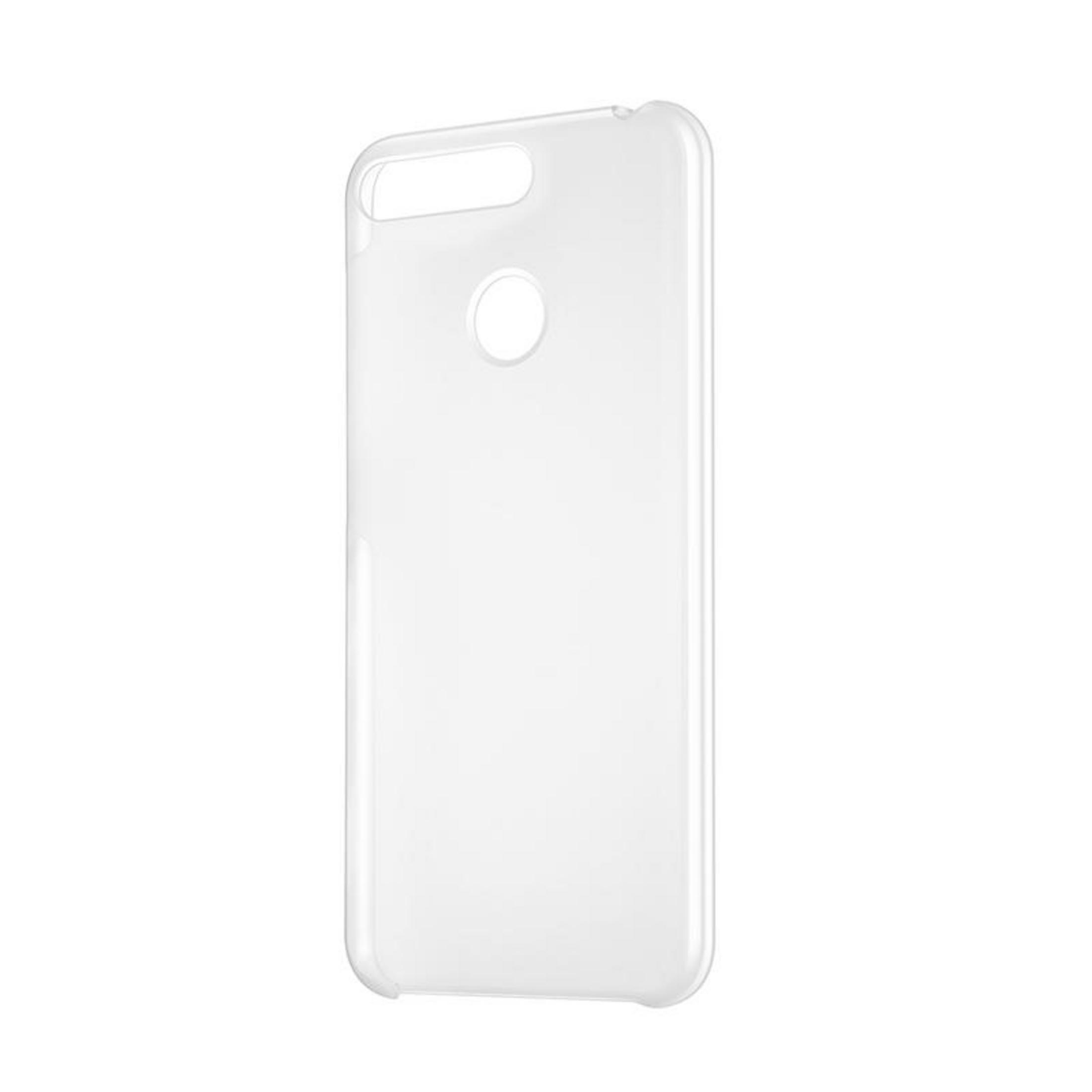 Funda transparente para teléfono con recortes para cámara y sensor.