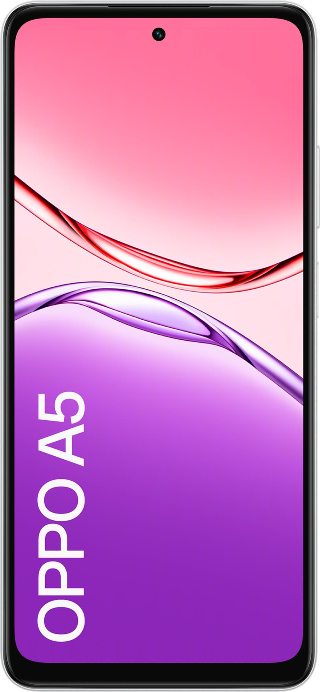 Uno smartphone con sfondo sfumato rosa e viola.
