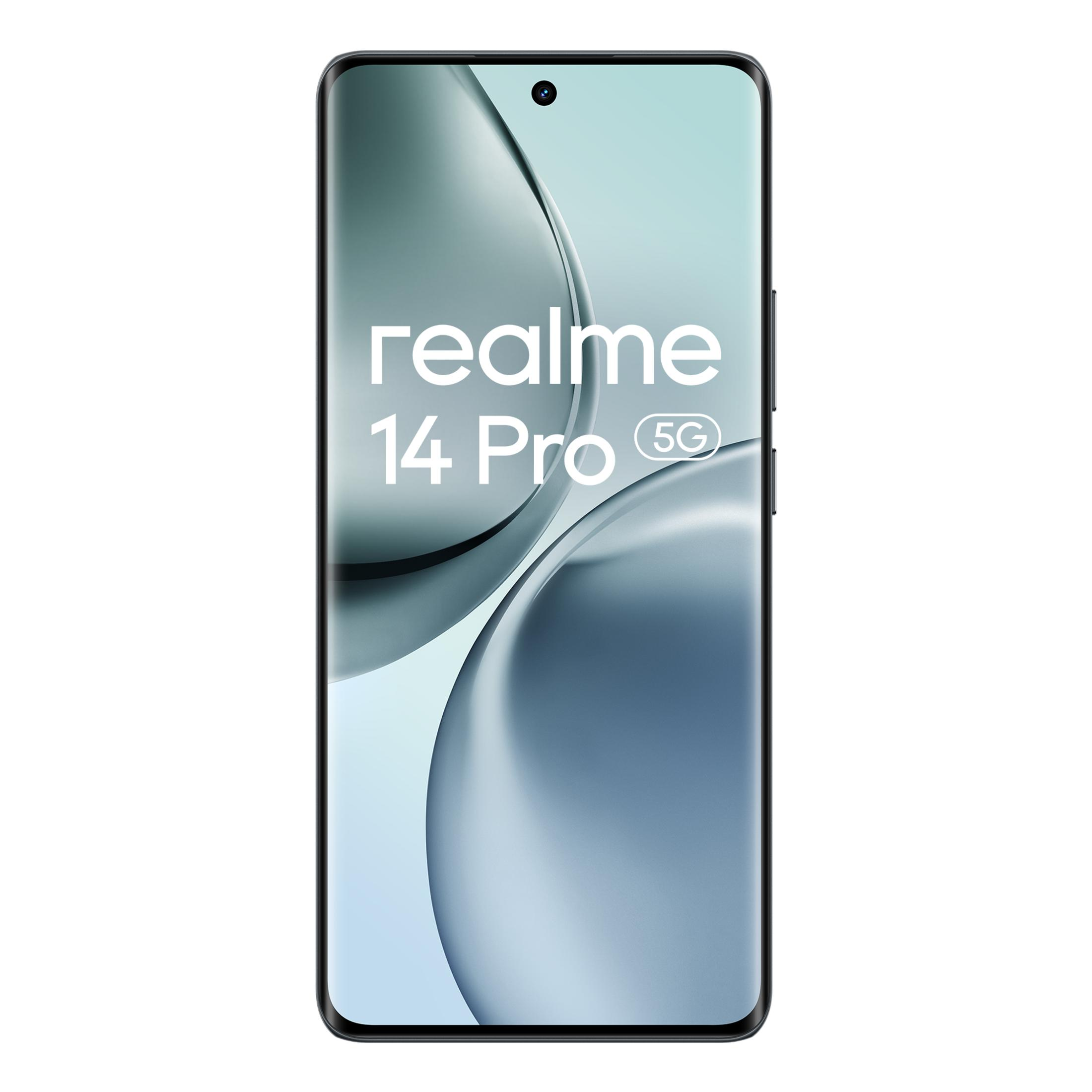 Smartfon Realme 14 Pro 5G na stylizowanym tle.