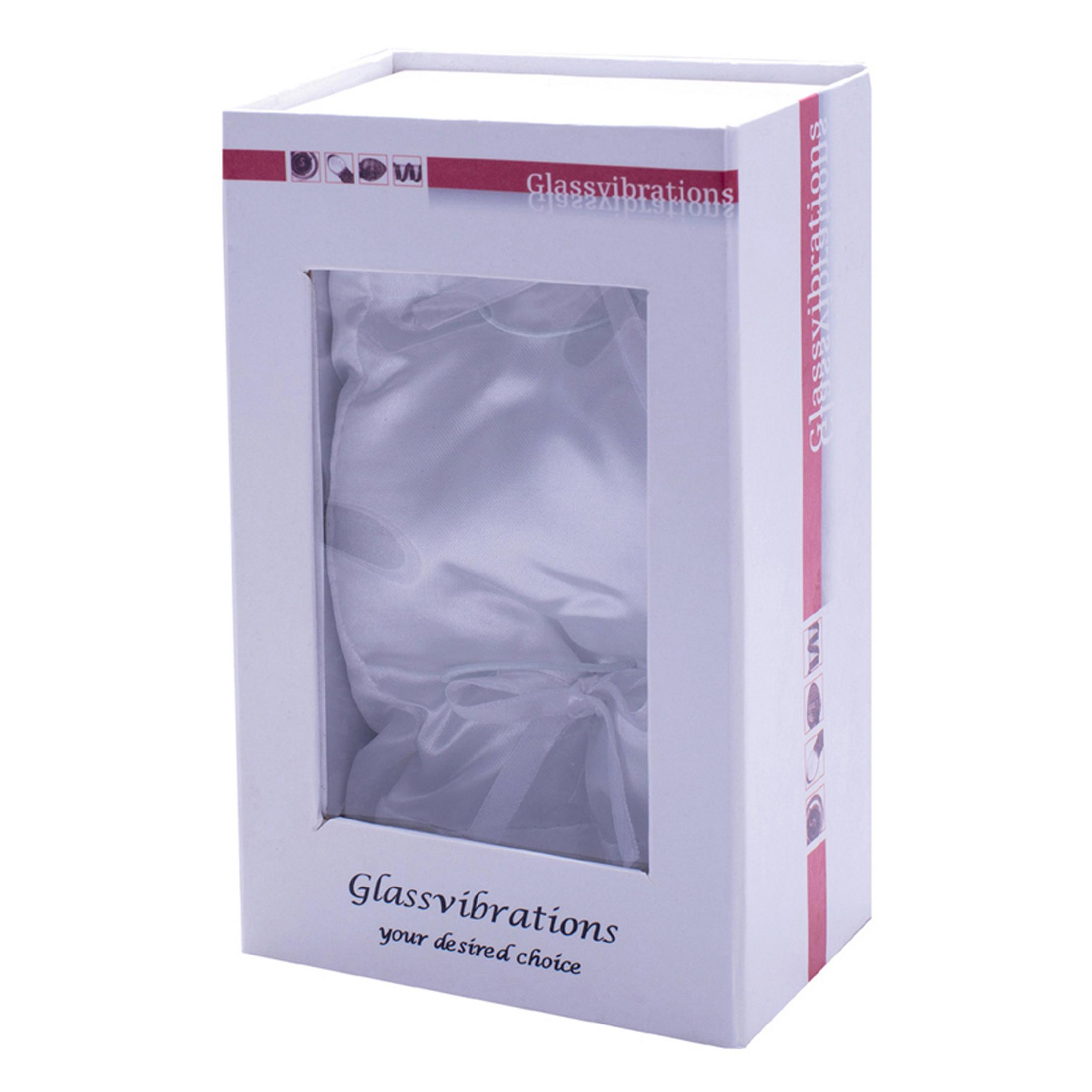 Weiße Geschenkbox mit Sichtfenster, innen mit weißem Satin ausgekleidet.