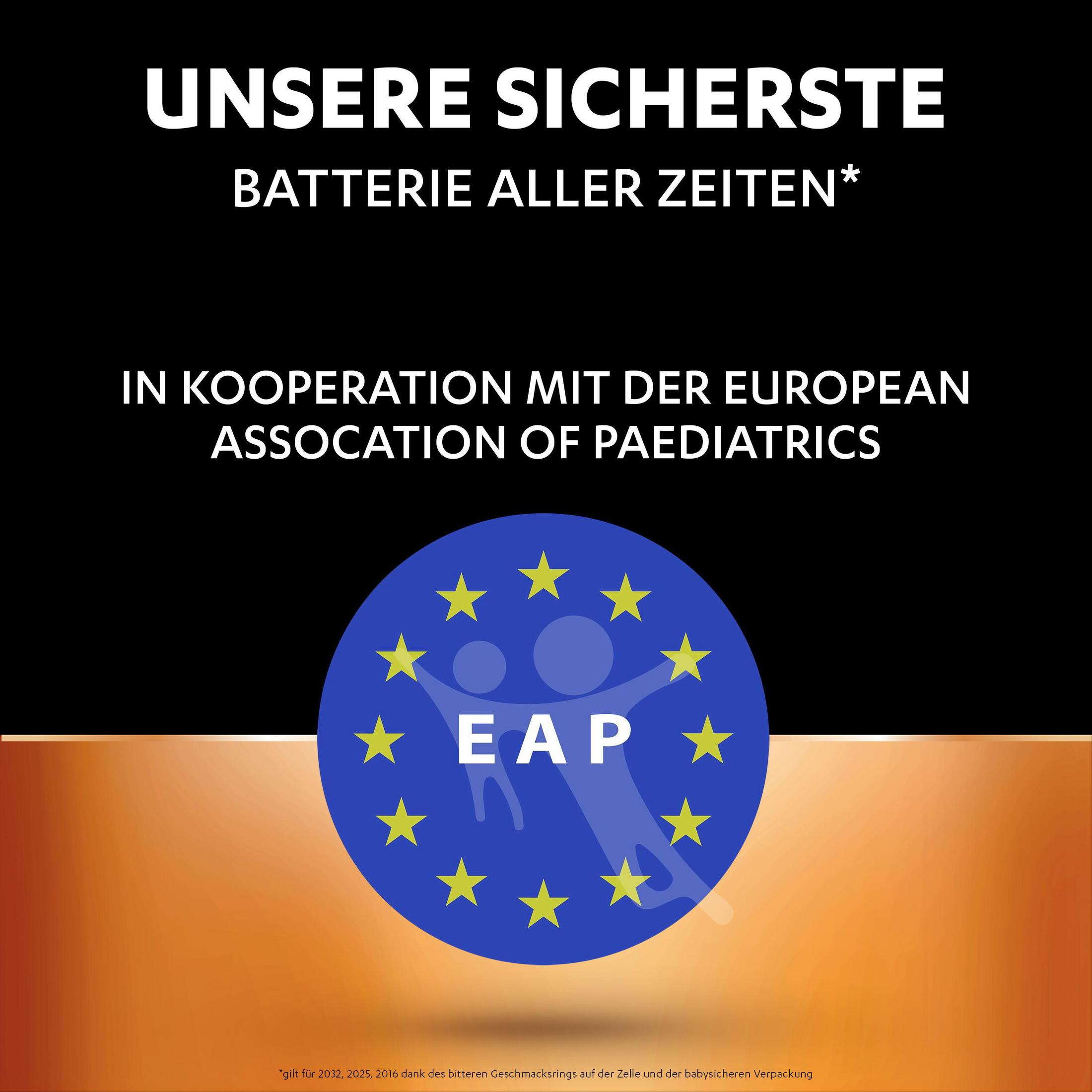 Tekst met EU-sterrencirkel en 'EAP'-logo voor kinderartsenpartnerschap.