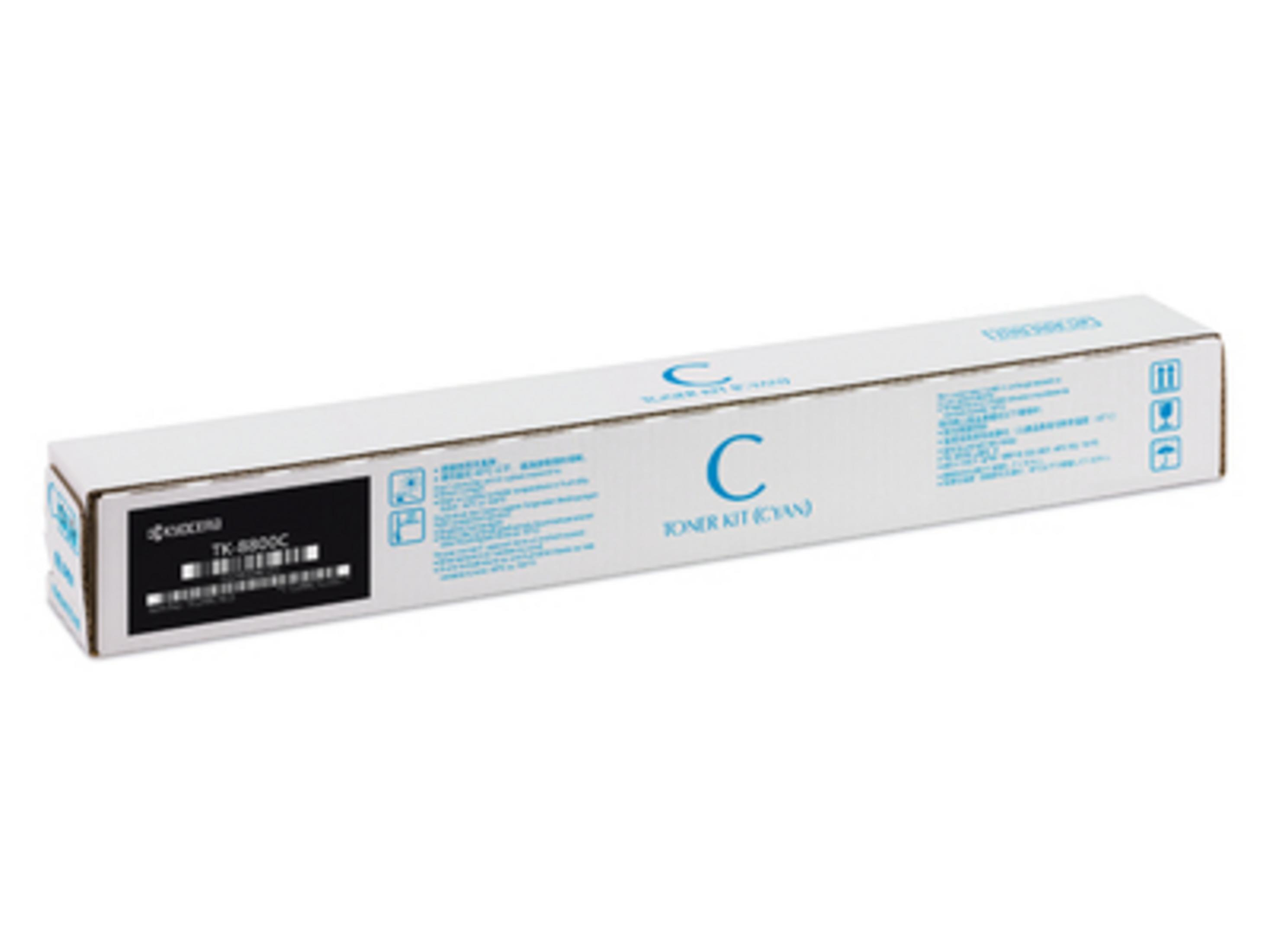 Kyocera TK-6800C Cyan Toner Kit box on a white background.