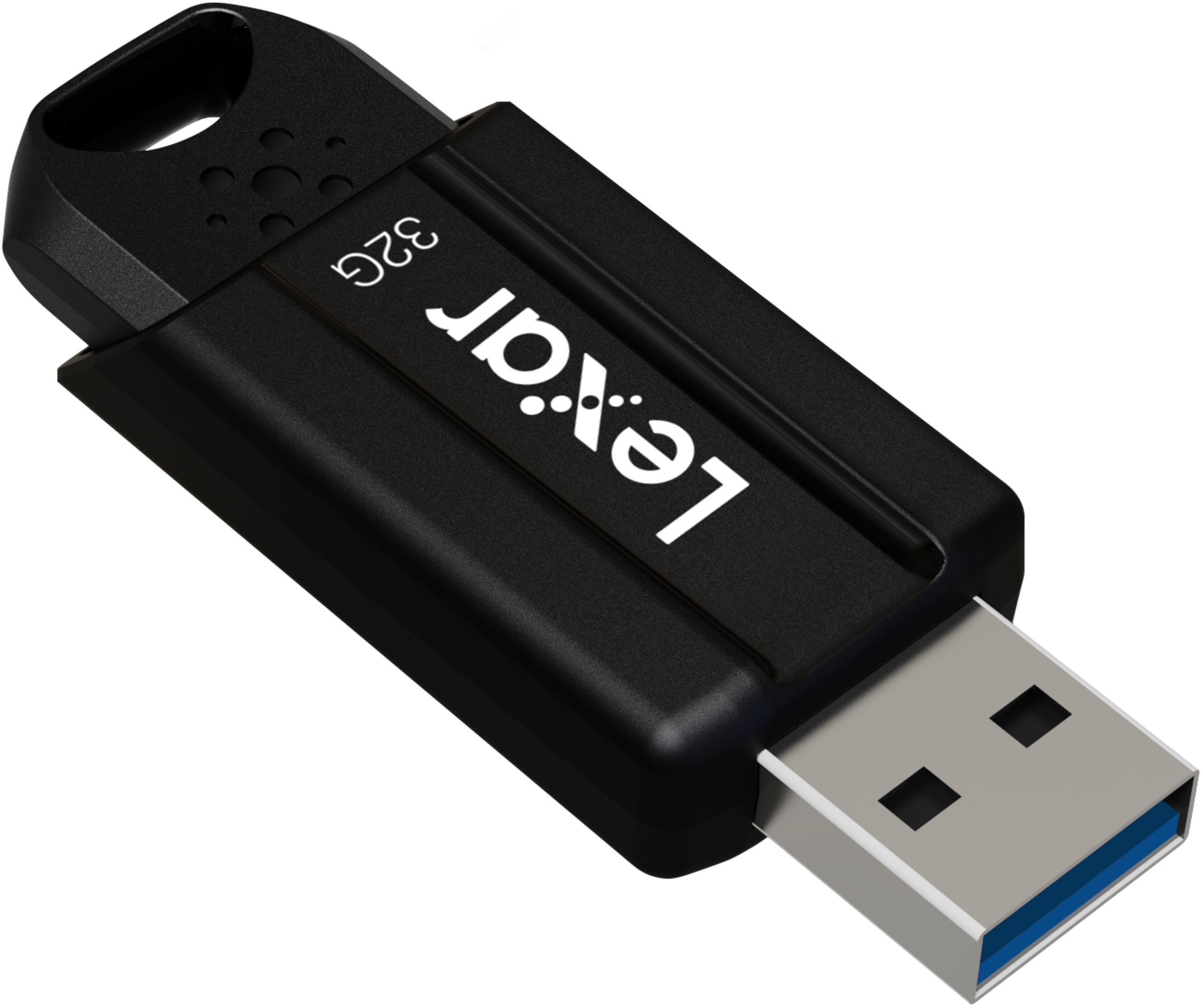 Chiavetta USB Lexar nera da 32 GB con connettore USB 3.0.