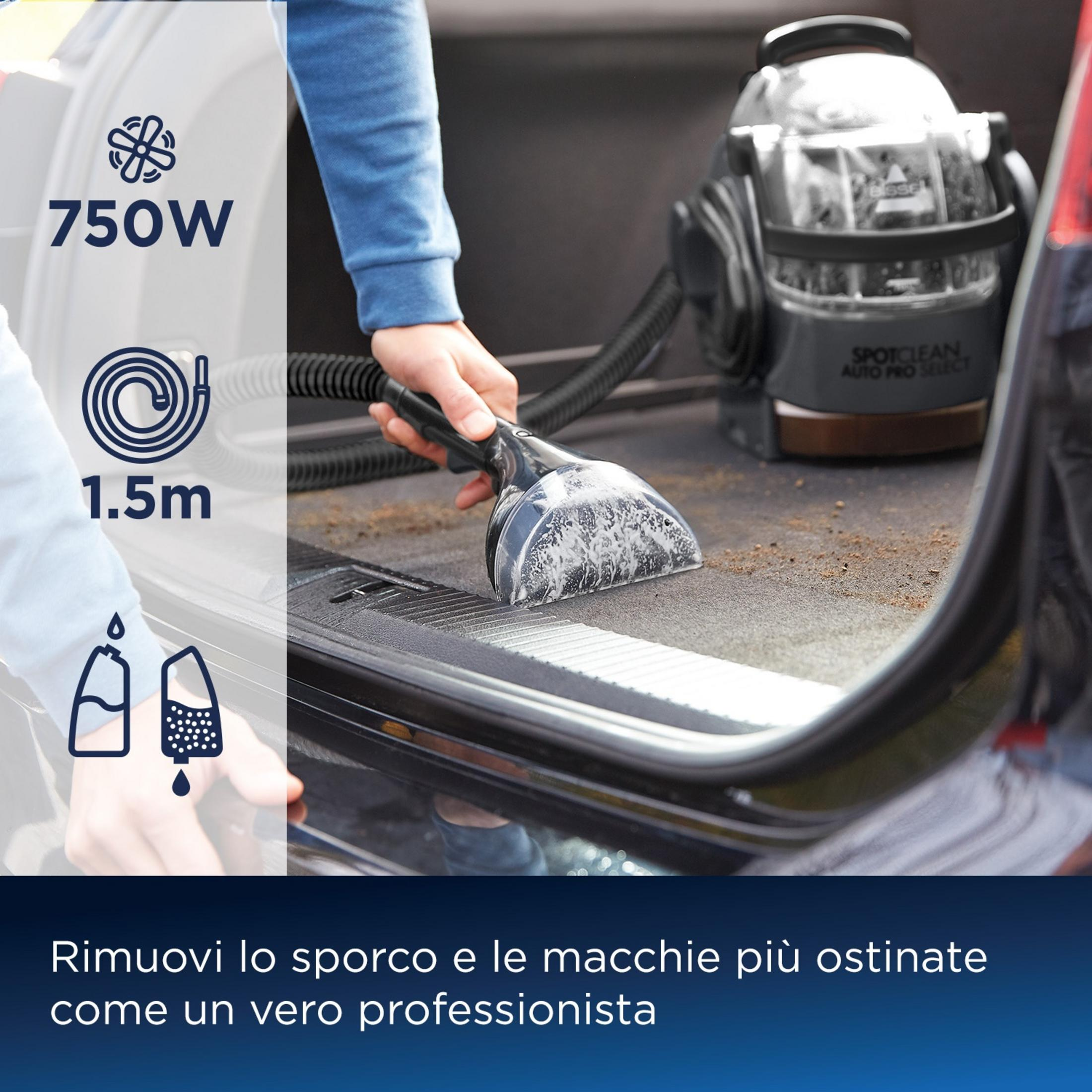 Elde taşınabilir halı temizleyici araç döşemesini temizler. 750W, 1,5m hortum.