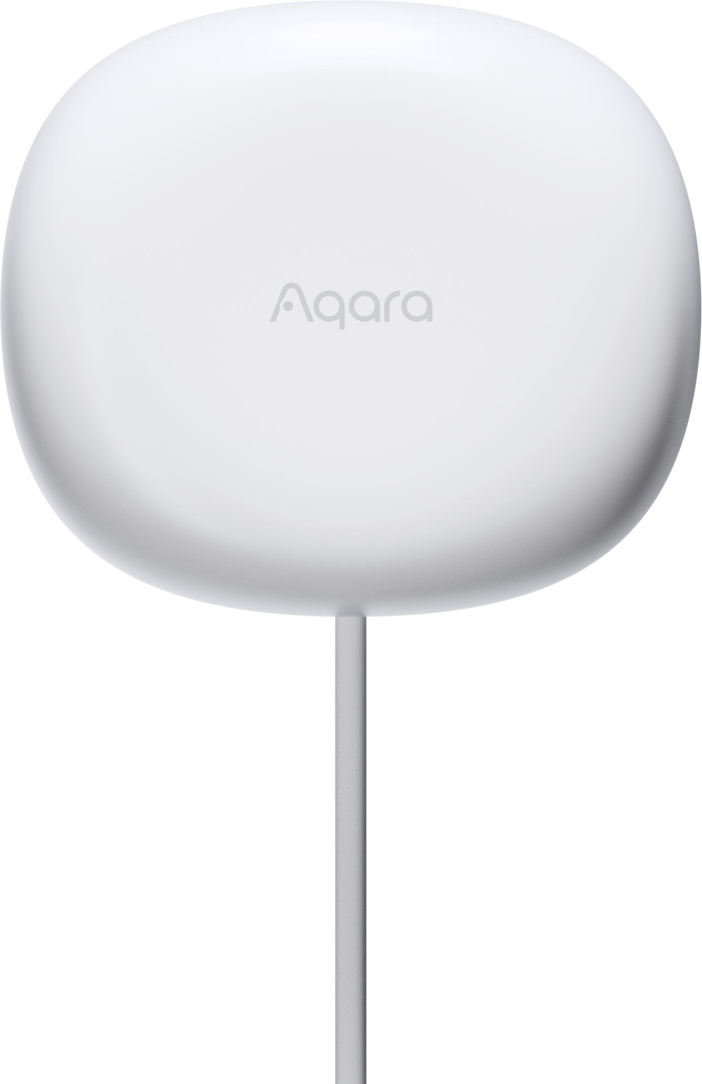 Un dispositivo Aqara bianco con un cavo sottile.