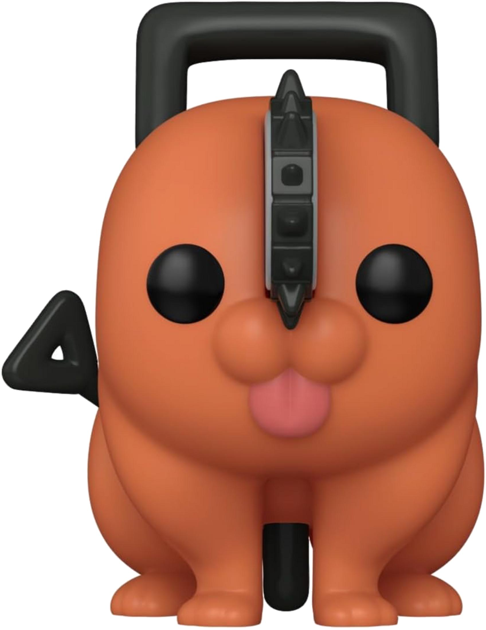 Orange Figur mit schwarzem Griff, spitzen Kamm und Schwanz.