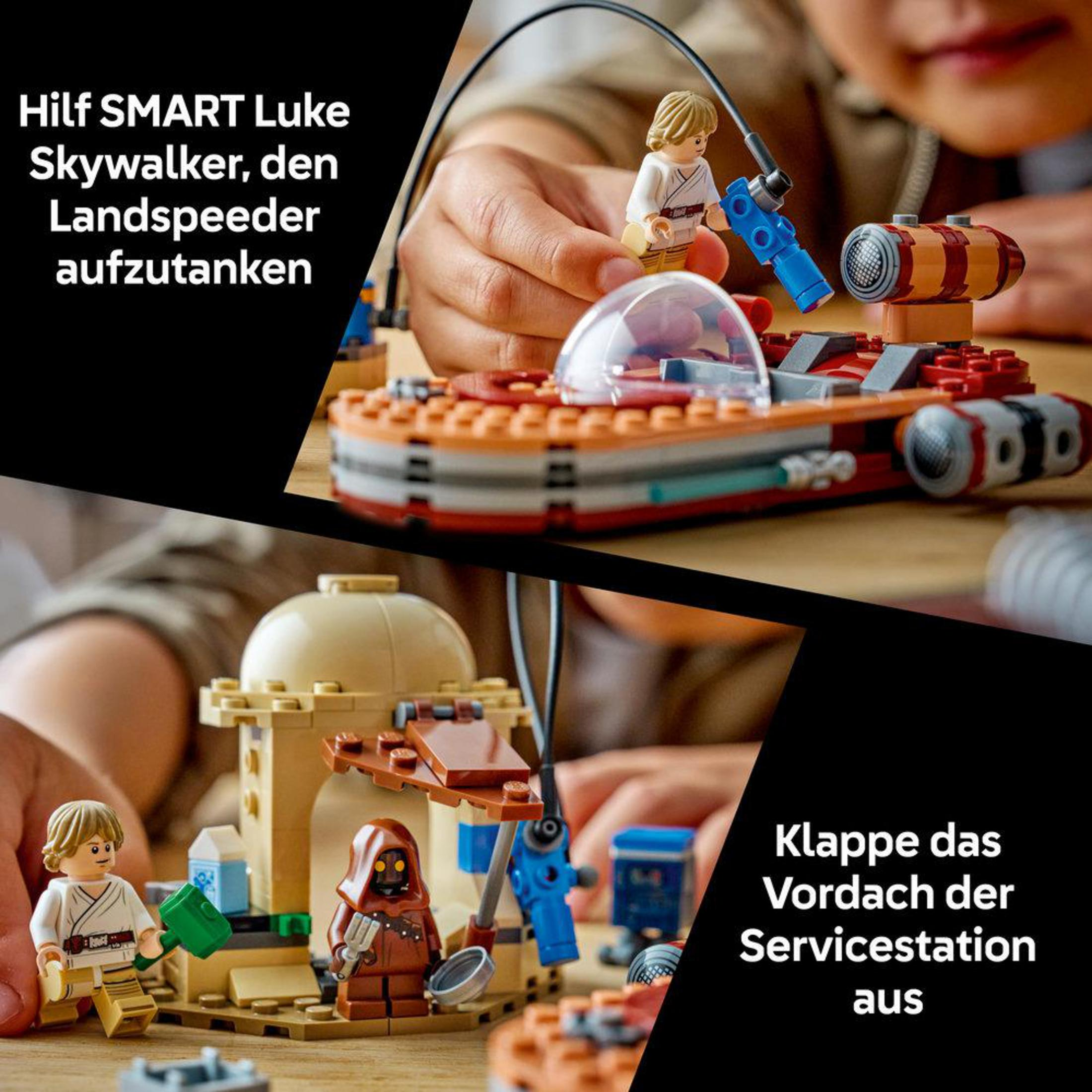 LEGO Star Wars: Luke Skywalker fa rifornimento al Landspeeder.