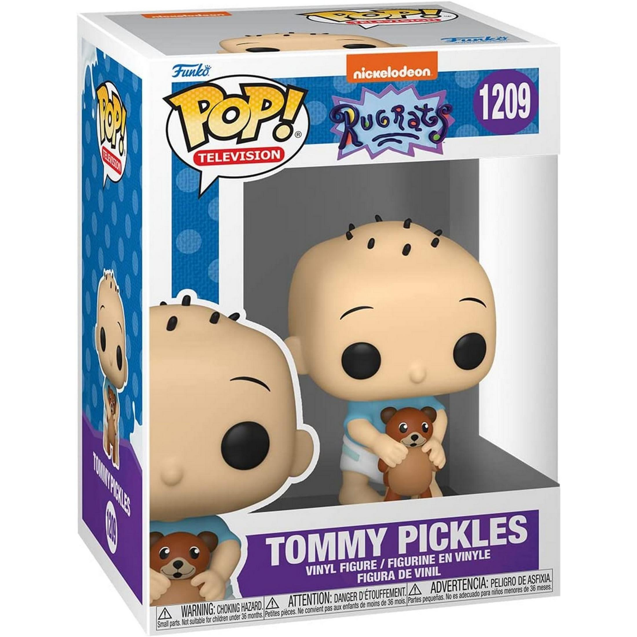 Action figure Funko Pop! di Tommy Pickles dai Rugrats con orsacchiotto, in confezione.