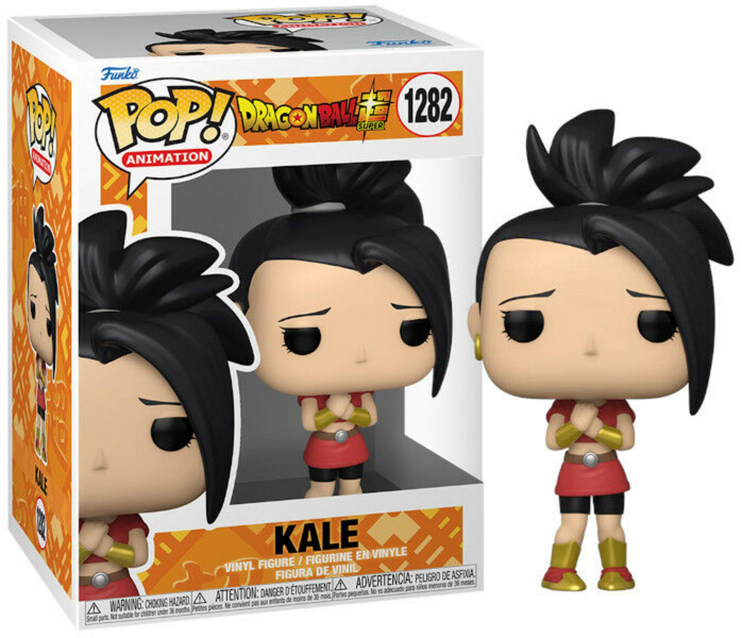 Action figure Funko Pop! in vinile di Kale da Dragon Ball Super in scatola.