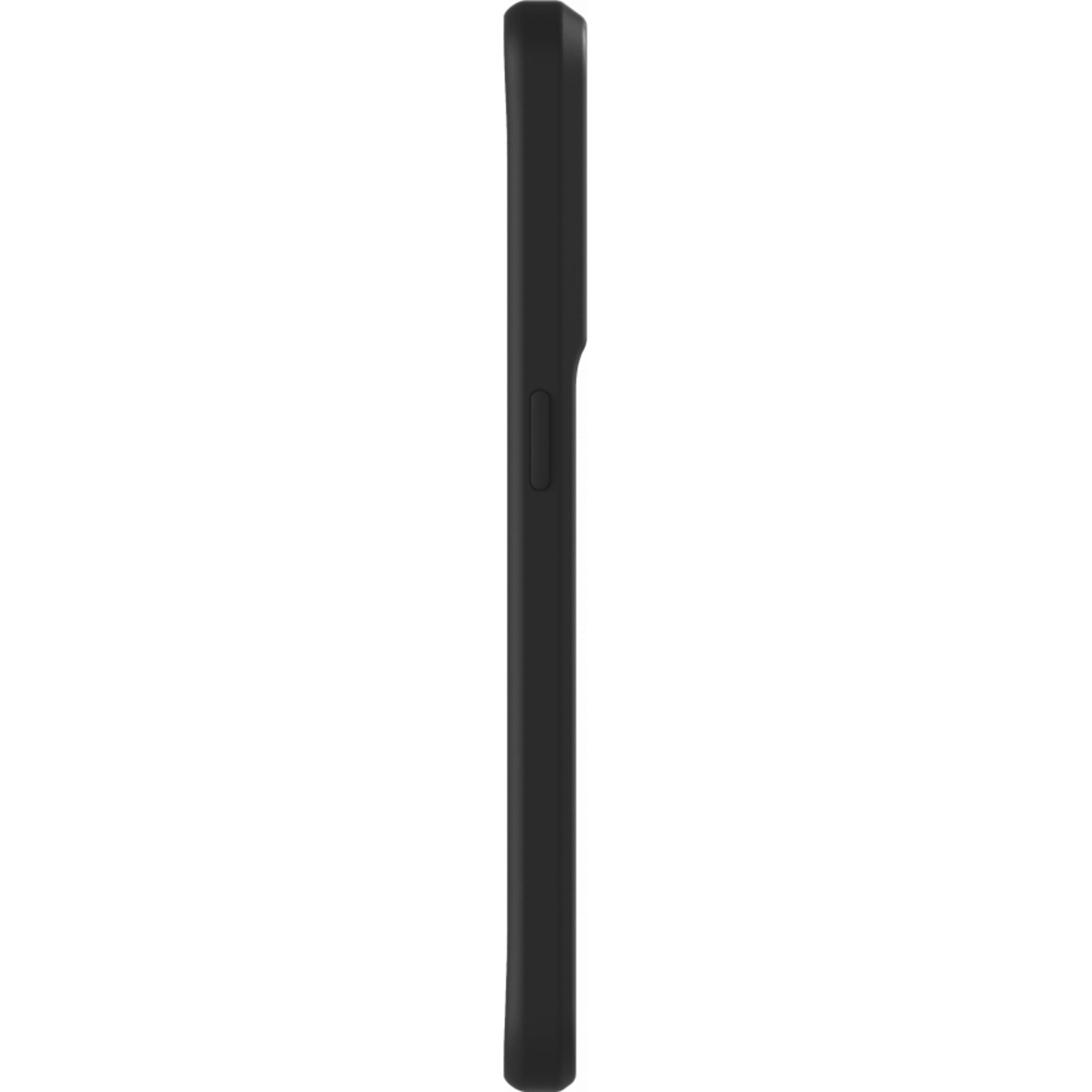 Schwarzes Smartphone-Gehäuse im Seitenprofil mit Tasten.