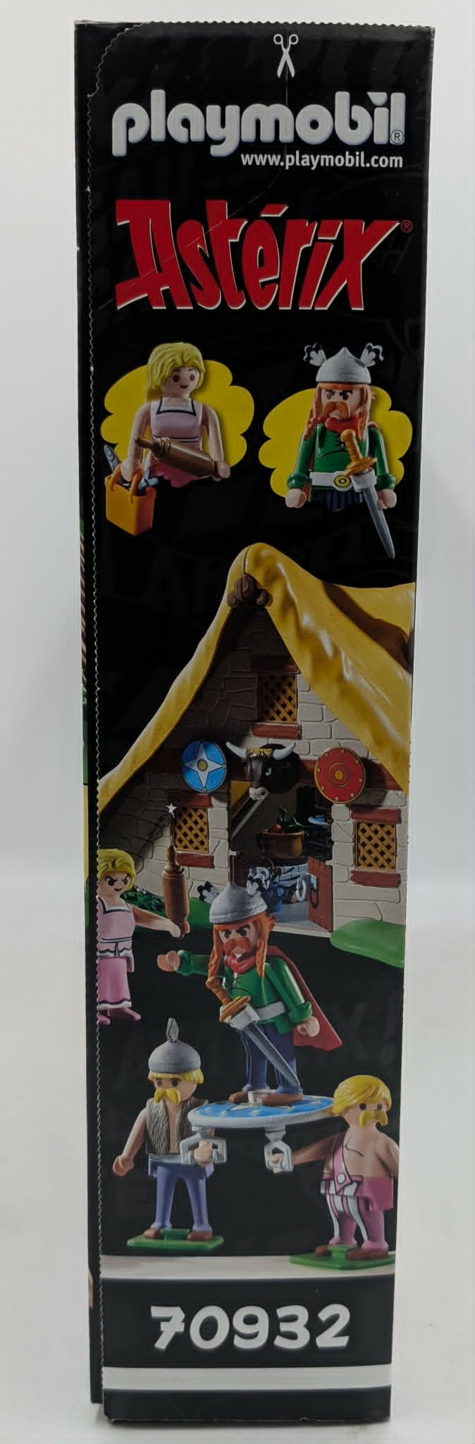 Embalaje de juguete Playmobil Asterix con figuras y casa.