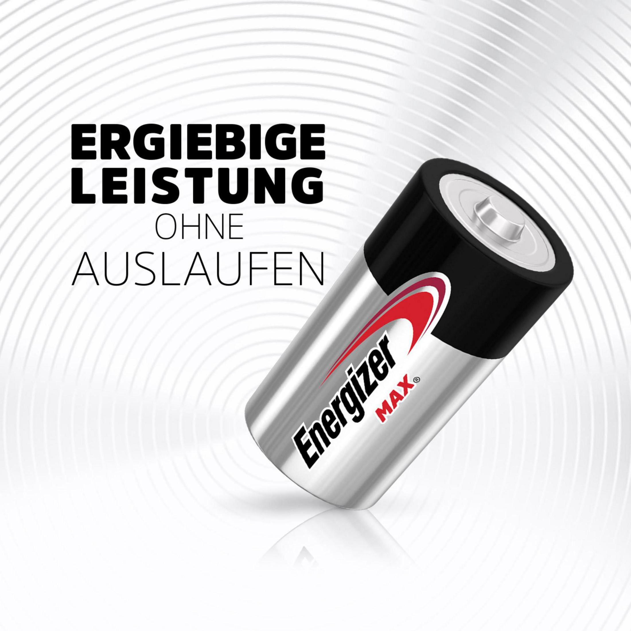 Bateria Energizer Max z czarno-srebrną obudową na białym tle.
